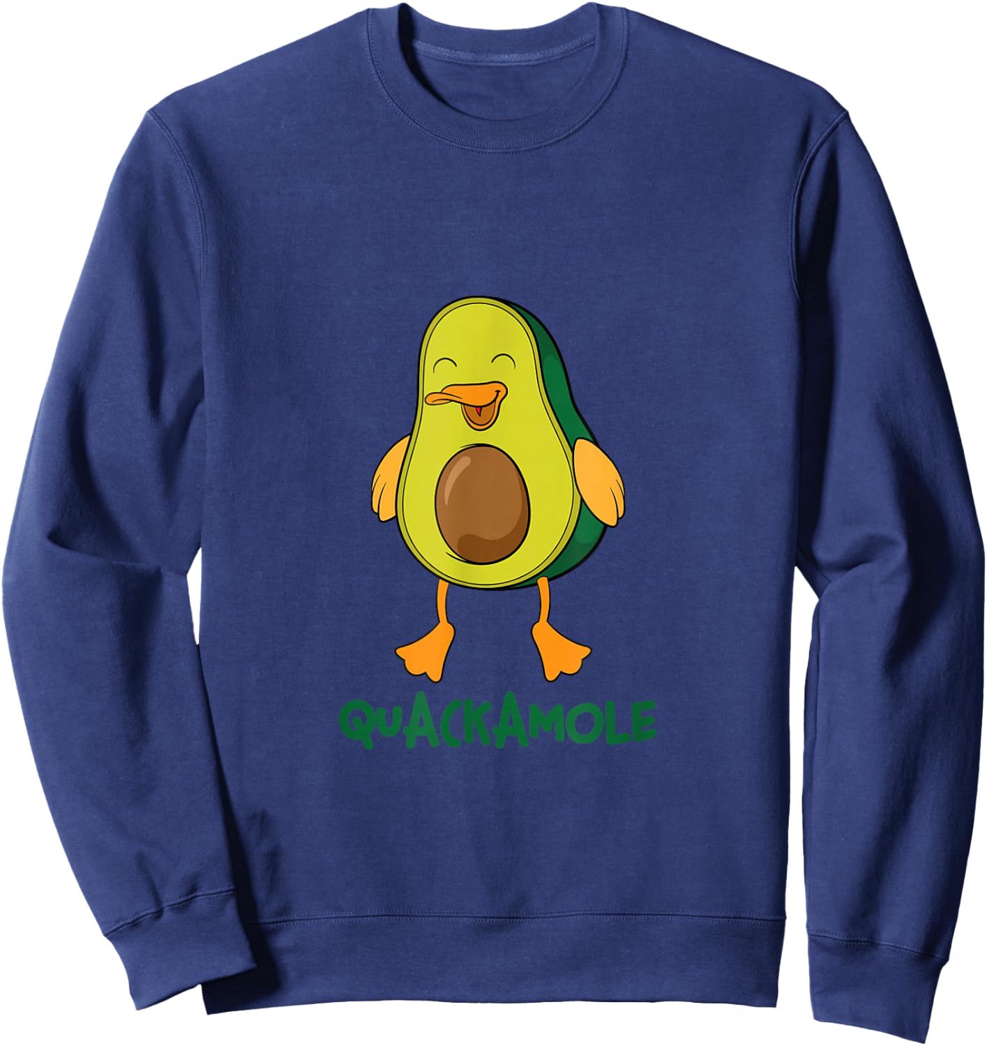 Guacamole Gift Avocado Costume Duck Vegan I Quackamole Sweatshirt - Sweatshirt | Navy
