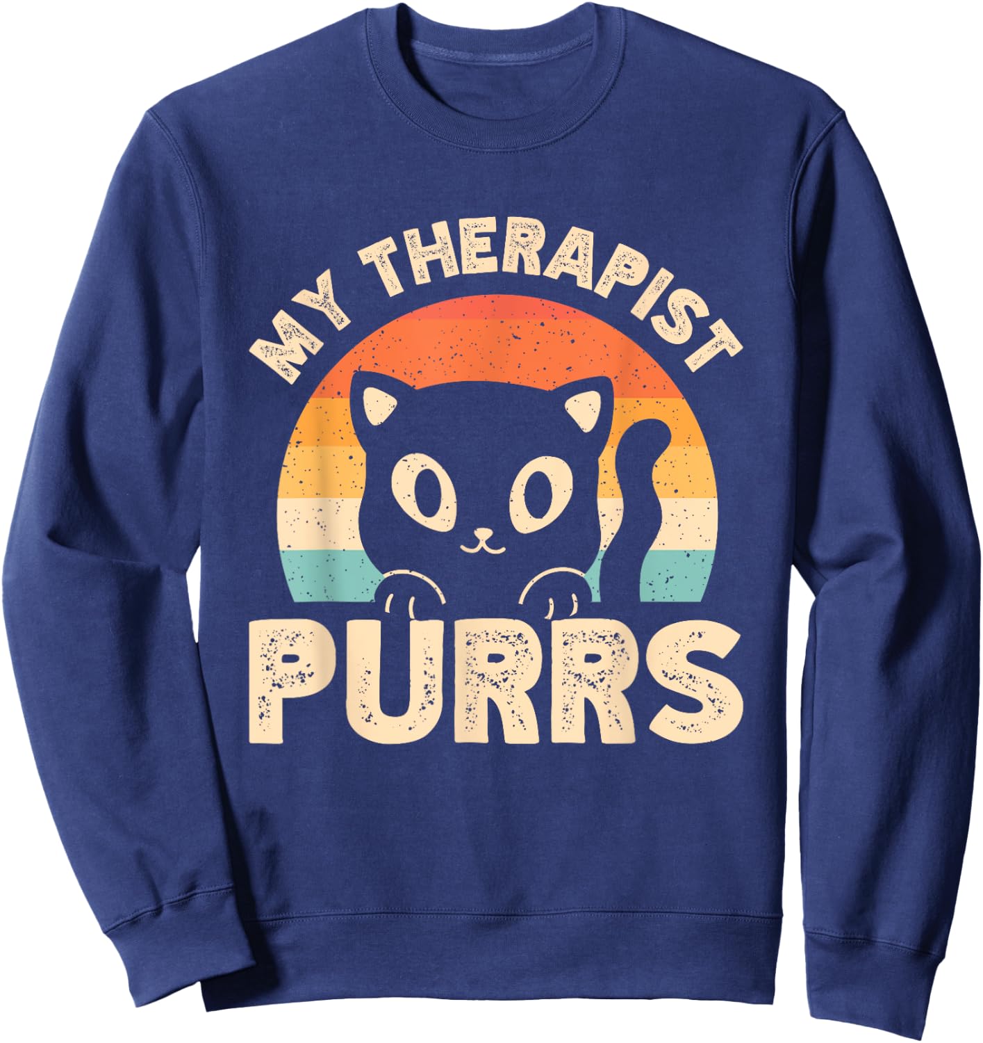 My Therapist Purrs Sweatshirt - Sweatshirt | Navy