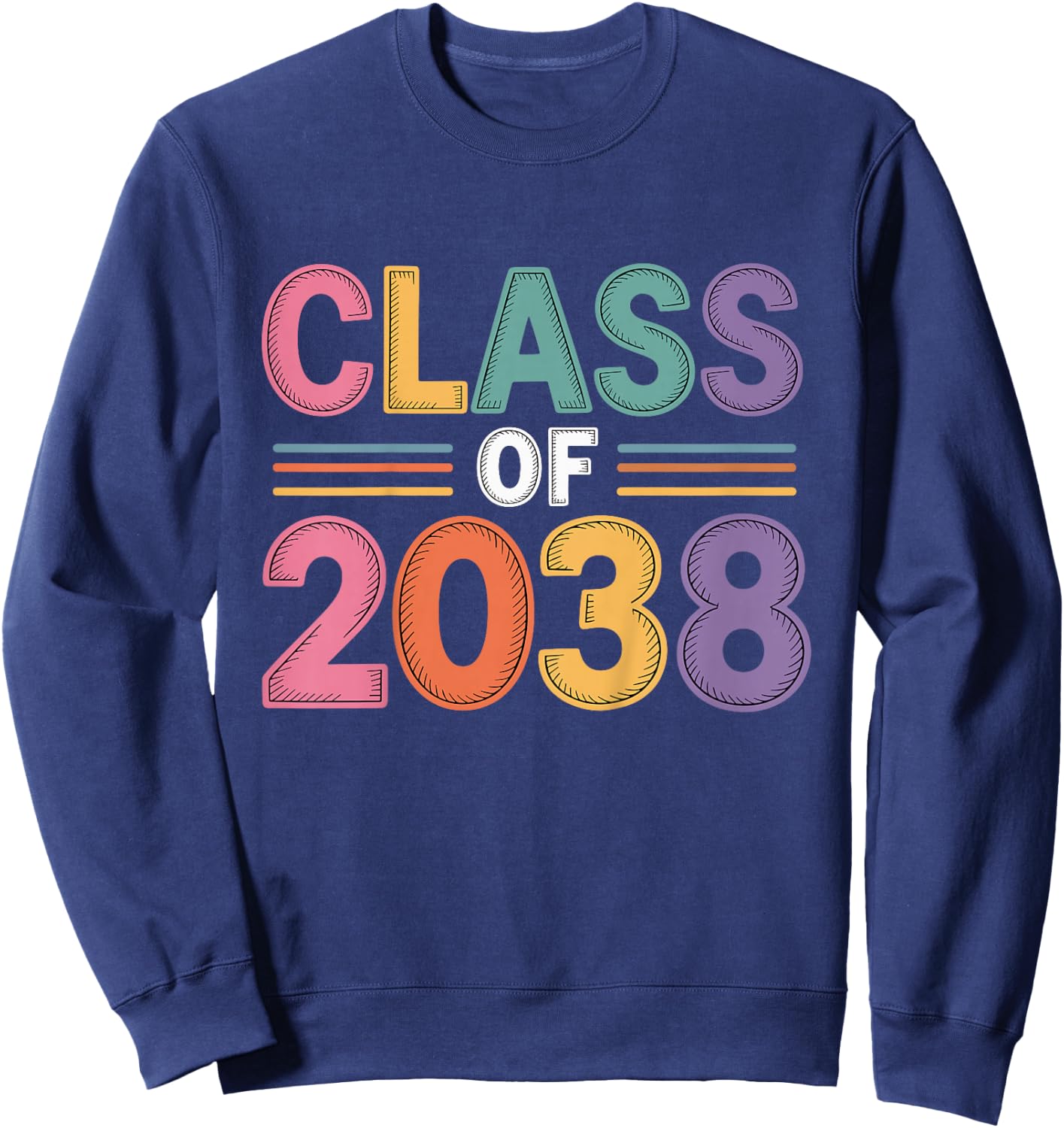 Kids Class of 2038 Kindergarten First Day Sweatshirt - Sweatshirt | Navy