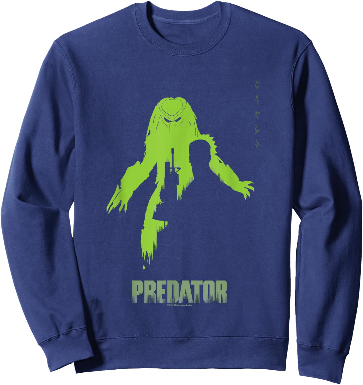 Predator Dutch Alien Hunter Silhouette Big Chest Poster Sweatshirt - Sweatshirt | Navy