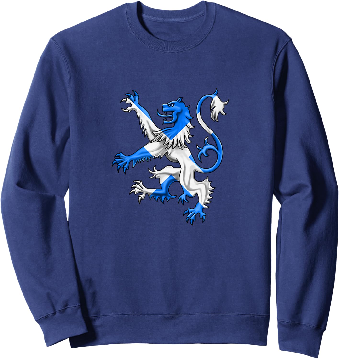 Scotland Patriotic Lion Rampant Scottish Flag Lion Sweatshirt - Sweatshirt | Navy