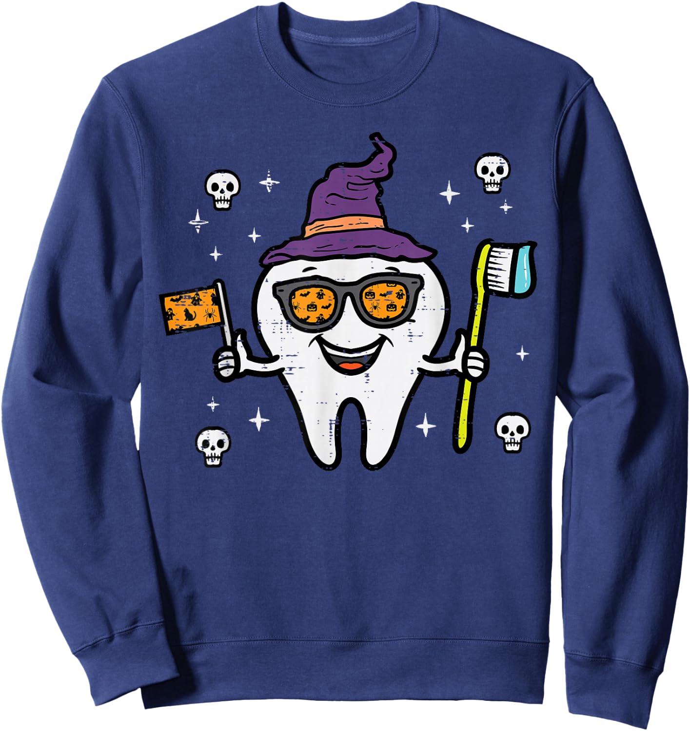 Halloween Dentist Tooth Teeth Dental Costume Women Men Kids Sweatshirt - Sweatshirt | Navy