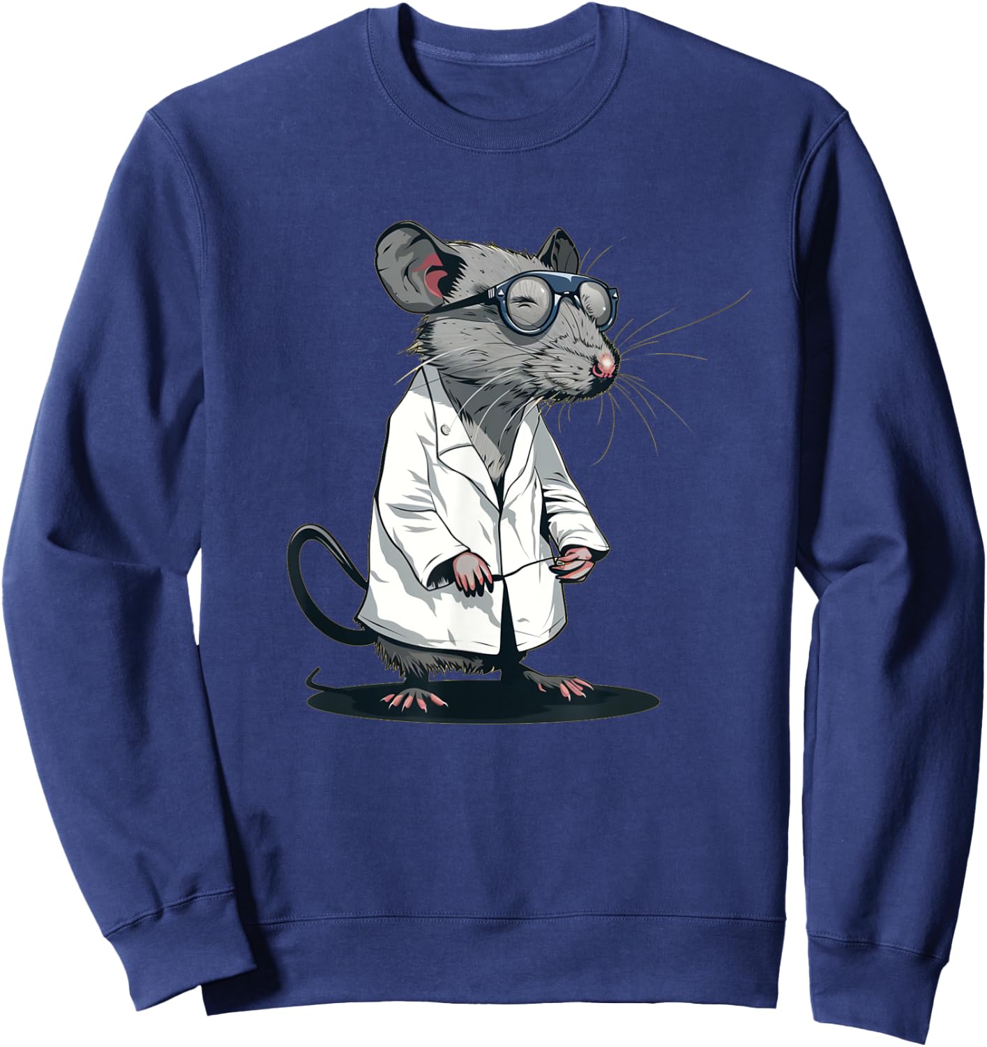 Cool Scientist Rat for Lab and Science Lovers Sweatshirt - Sweatshirt | Navy