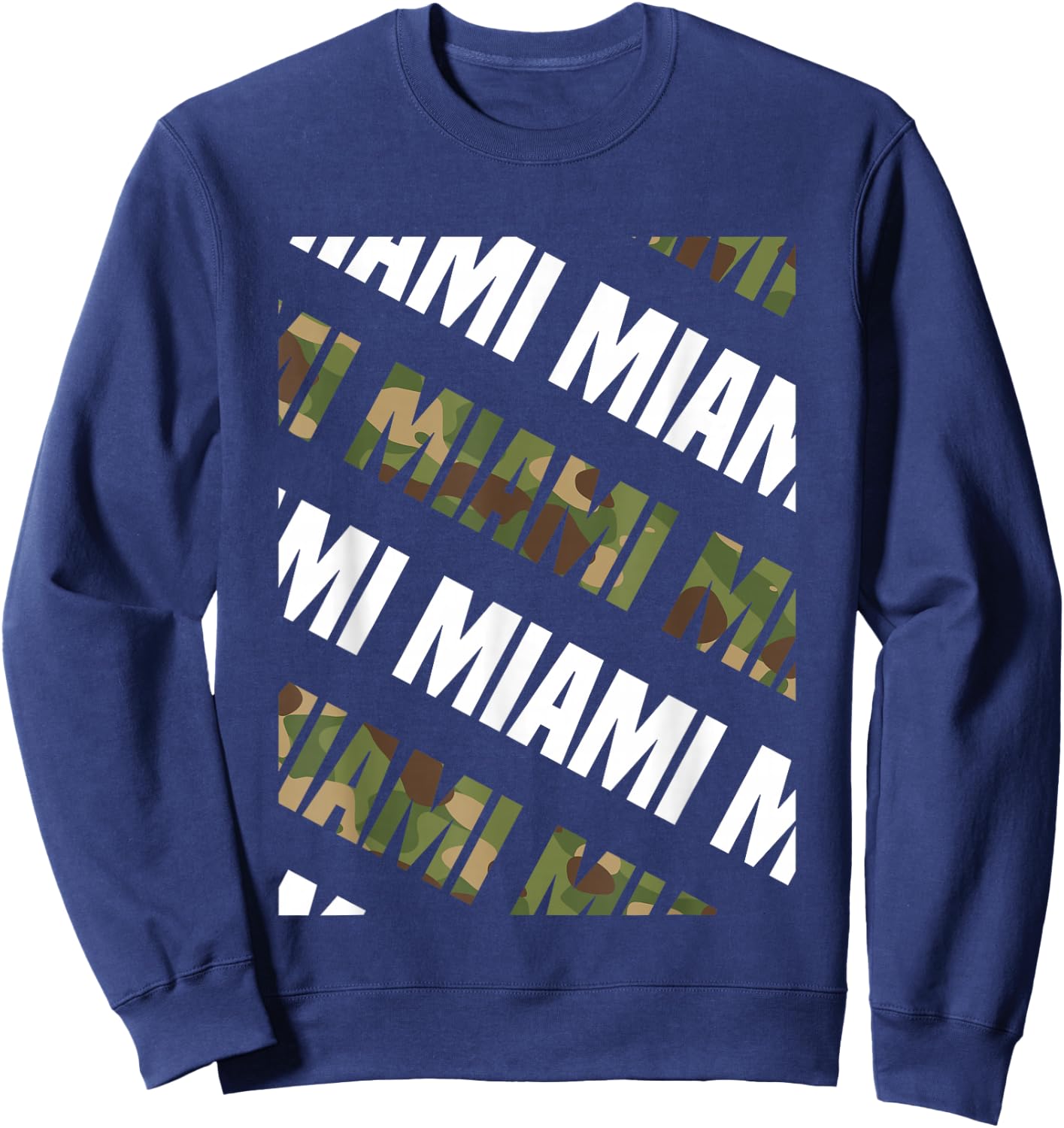 Miami Camo Pattern Green Camouflage Sweatshirt - Sweatshirt | Navy