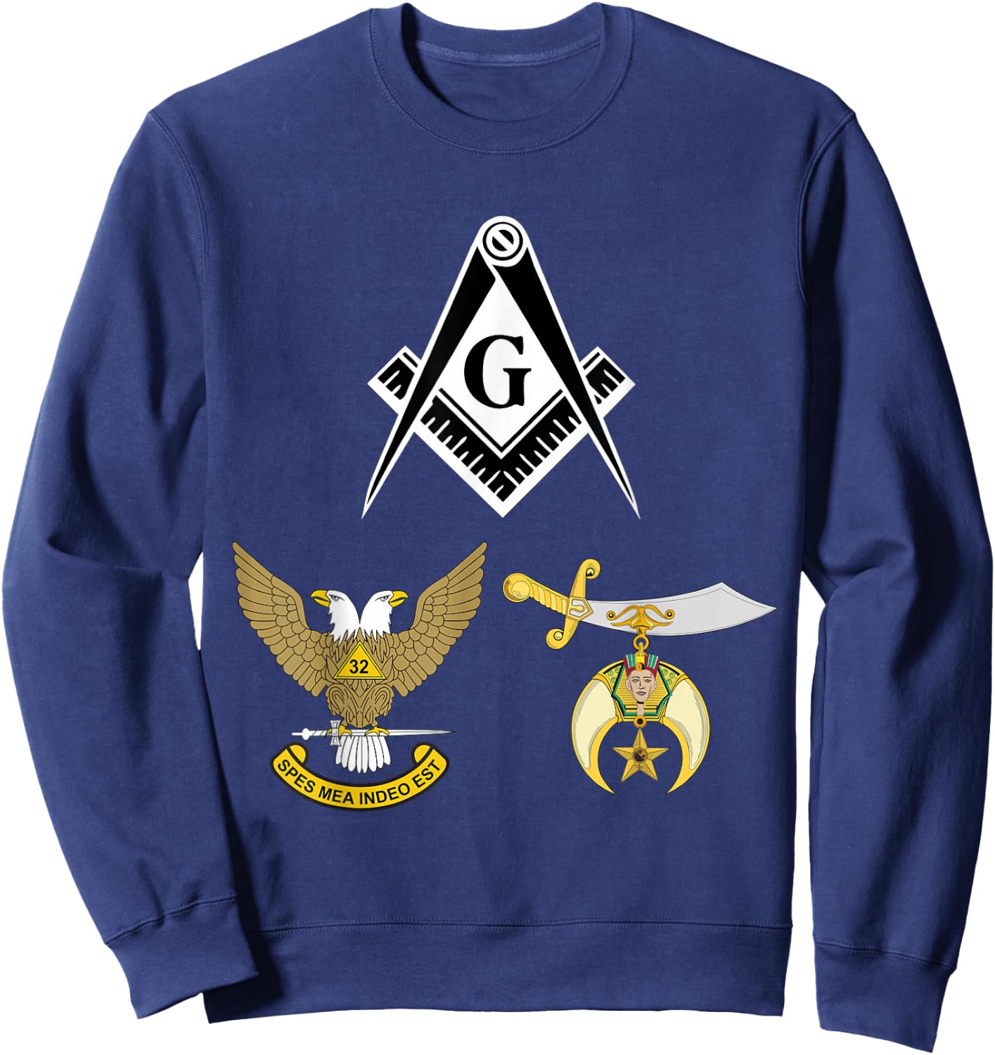 Master Mason 32nd Degree Shrine AASR Noble Masonic WU Black Sweatshirt - Sweatshirt | Navy