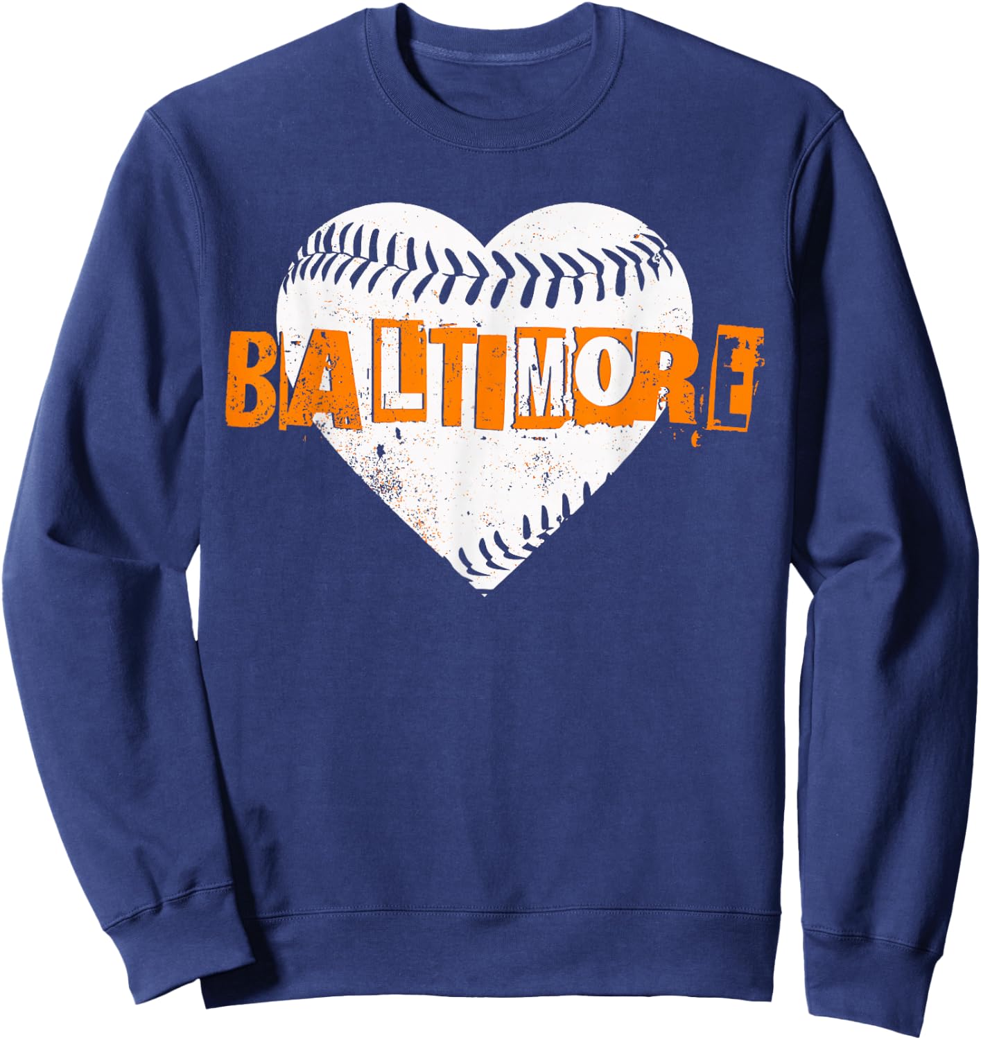 Baltimore Baseball Retro Vintage Design Baseball Lover Sweatshirt - Sweatshirt | Navy