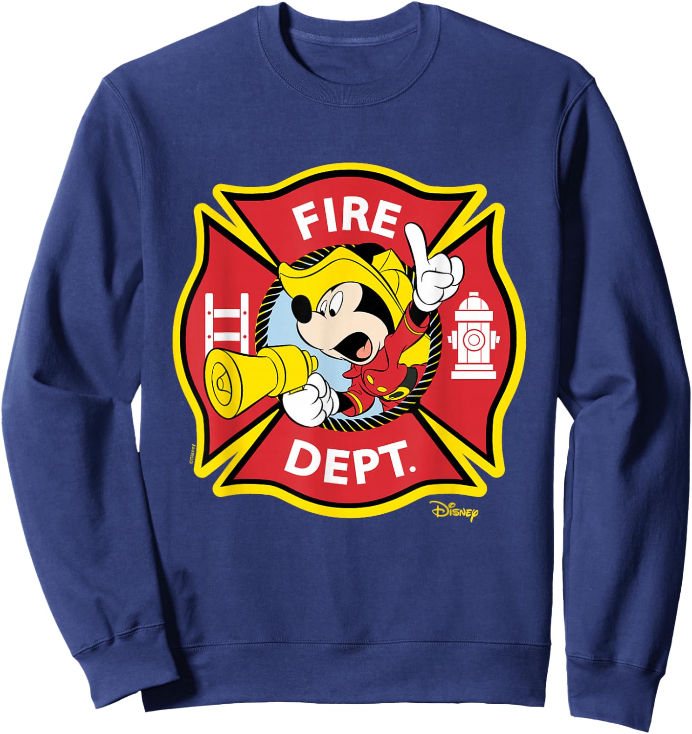 Mickey - Fire Dept Badge Sweatshirt - Sweatshirt | Navy