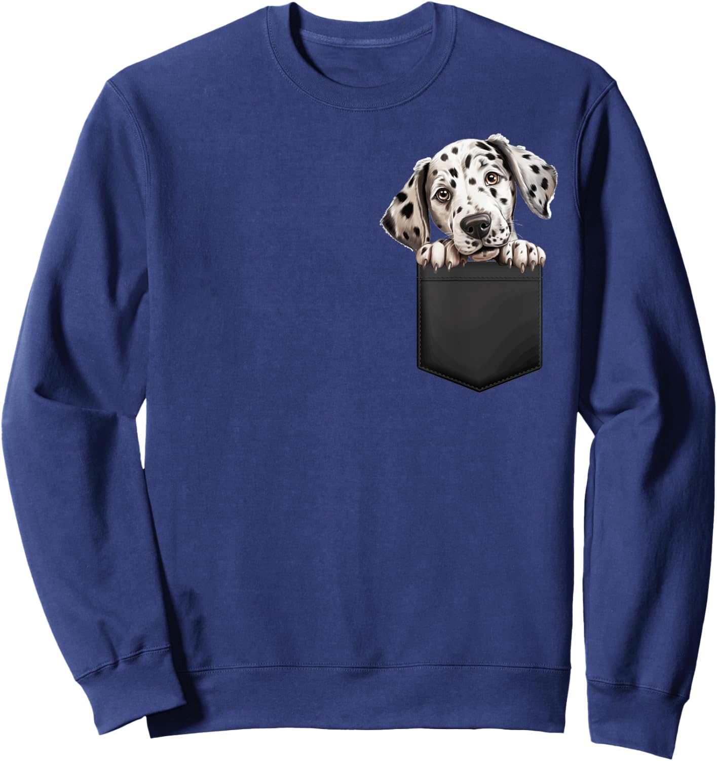 Dalmatian Dog Puppy Dog In Pocket Cute Pet Lover Women Sweatshirt - Sweatshirt | Navy