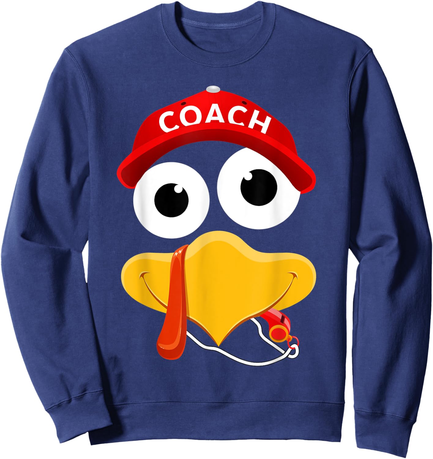 Thanksgiving Turkey Baseball Coach Funny Boys Kids Teen Dads Sweatshirt - Sweatshirt | Navy