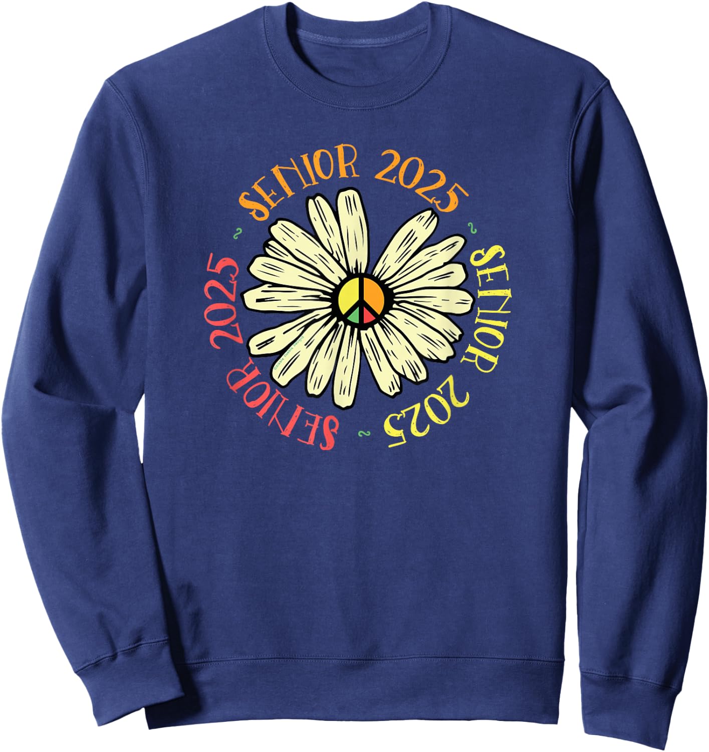 Retro Senior 2025 Class of 2025 | Senior 2025 Sweatshirt - Sweatshirt | Navy