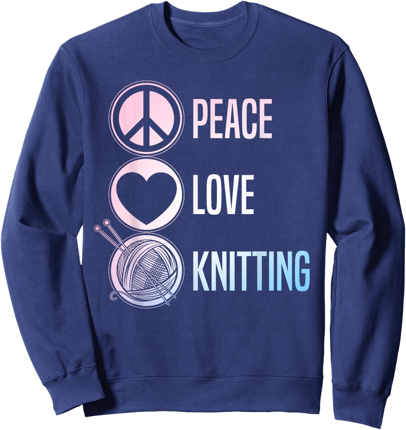 Funny Knitting Art Men Knit Yarn Lover Knitter Sweatshirt - Sweatshirt | Navy