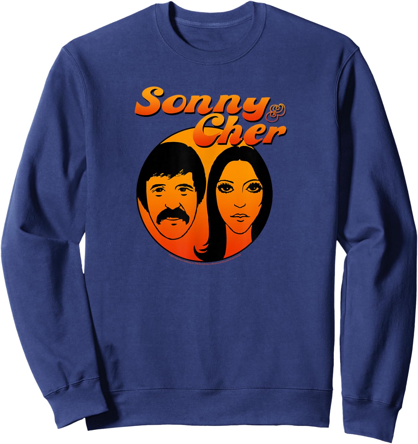 Sonny & Cher Round Comedy Hour Logo Sweatshirt - Sweatshirt | Navy