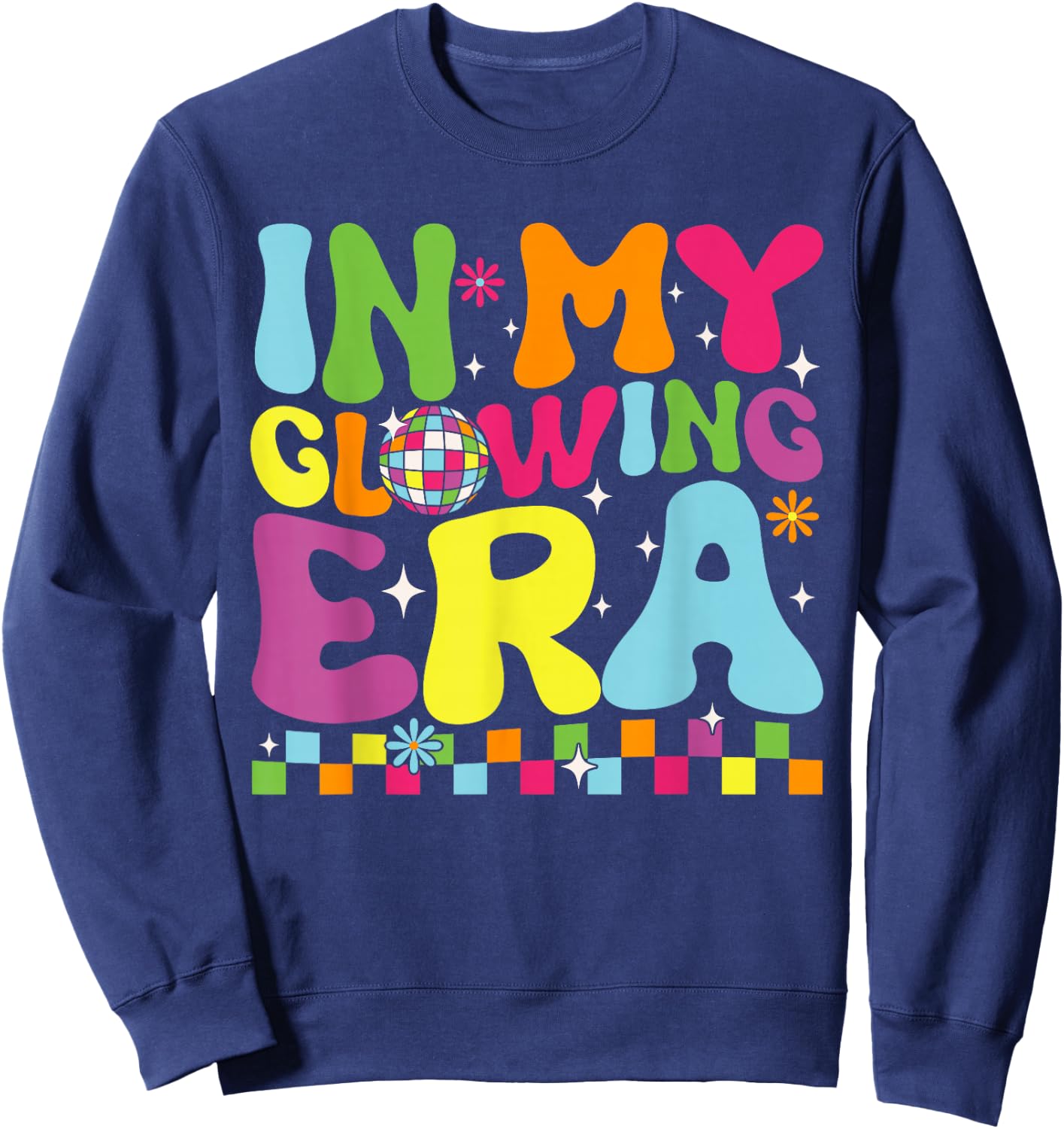In My Glowing Era Summer Vacation Trips Funny Teachers Sweatshirt - Sweatshirt | Navy
