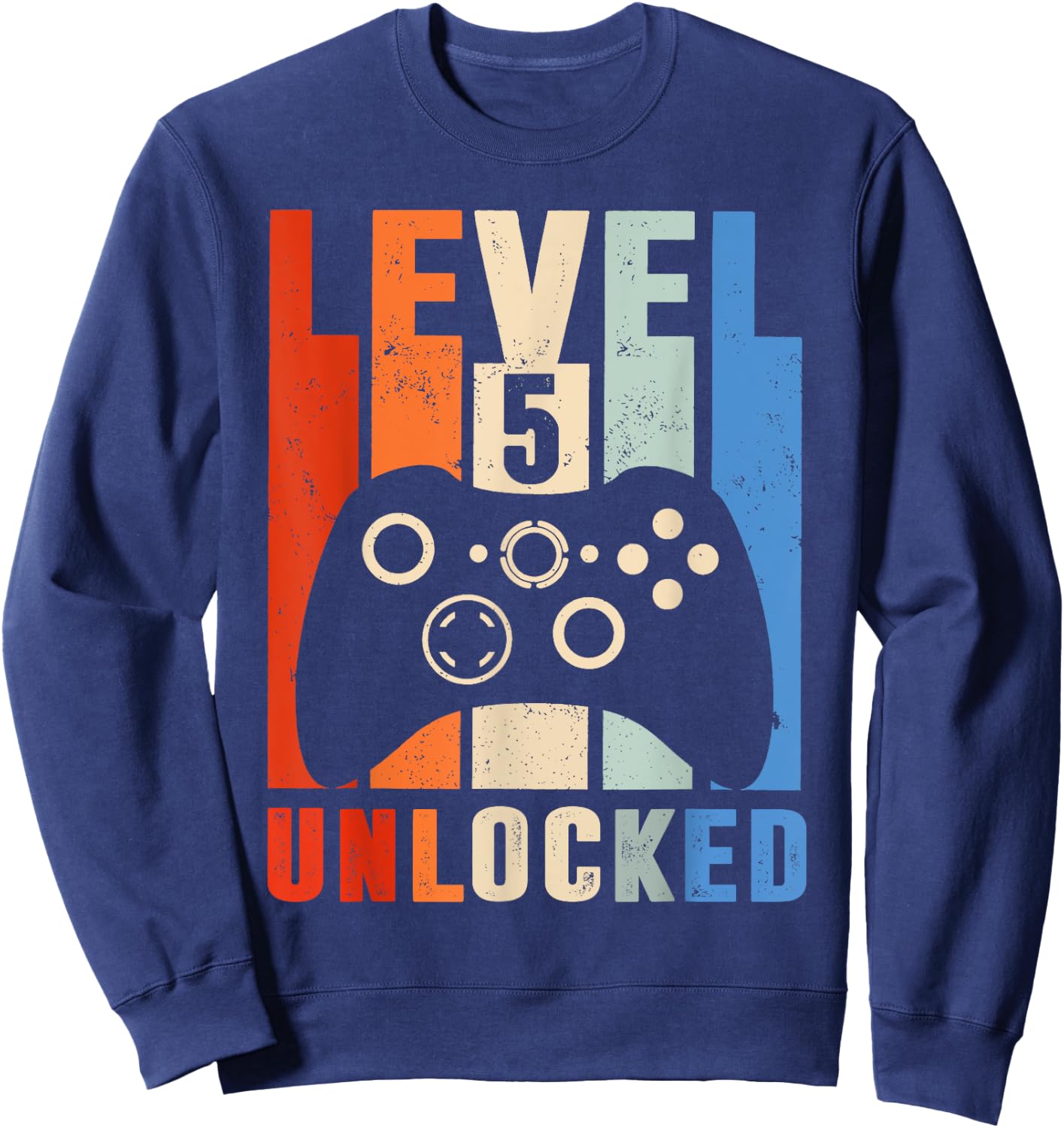 Level 5 Unlocked Shirt Funny Video Gamer 5th Birthday Gift Sweatshirt - Sweatshirt | Navy