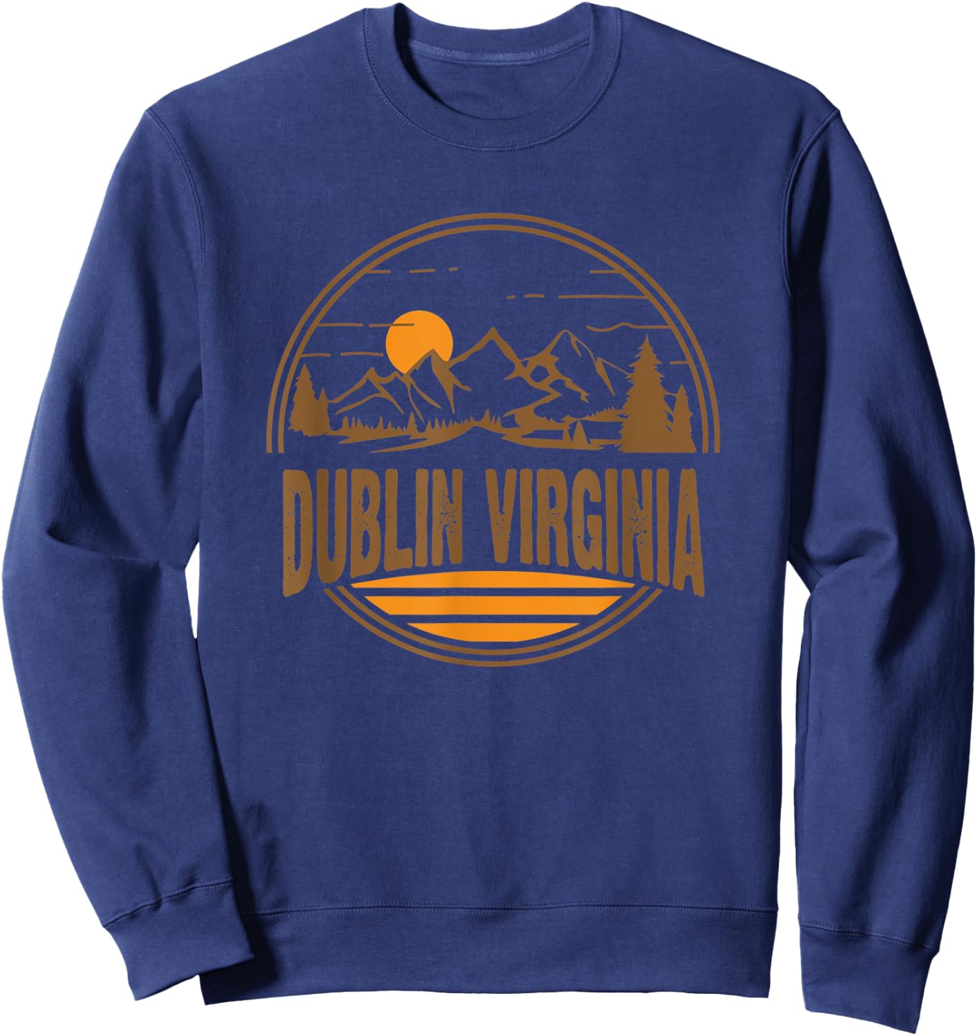 Vintage Dublin, Virginia Mountain Hiking Souvenir Print Sweatshirt - Sweatshirt | Navy
