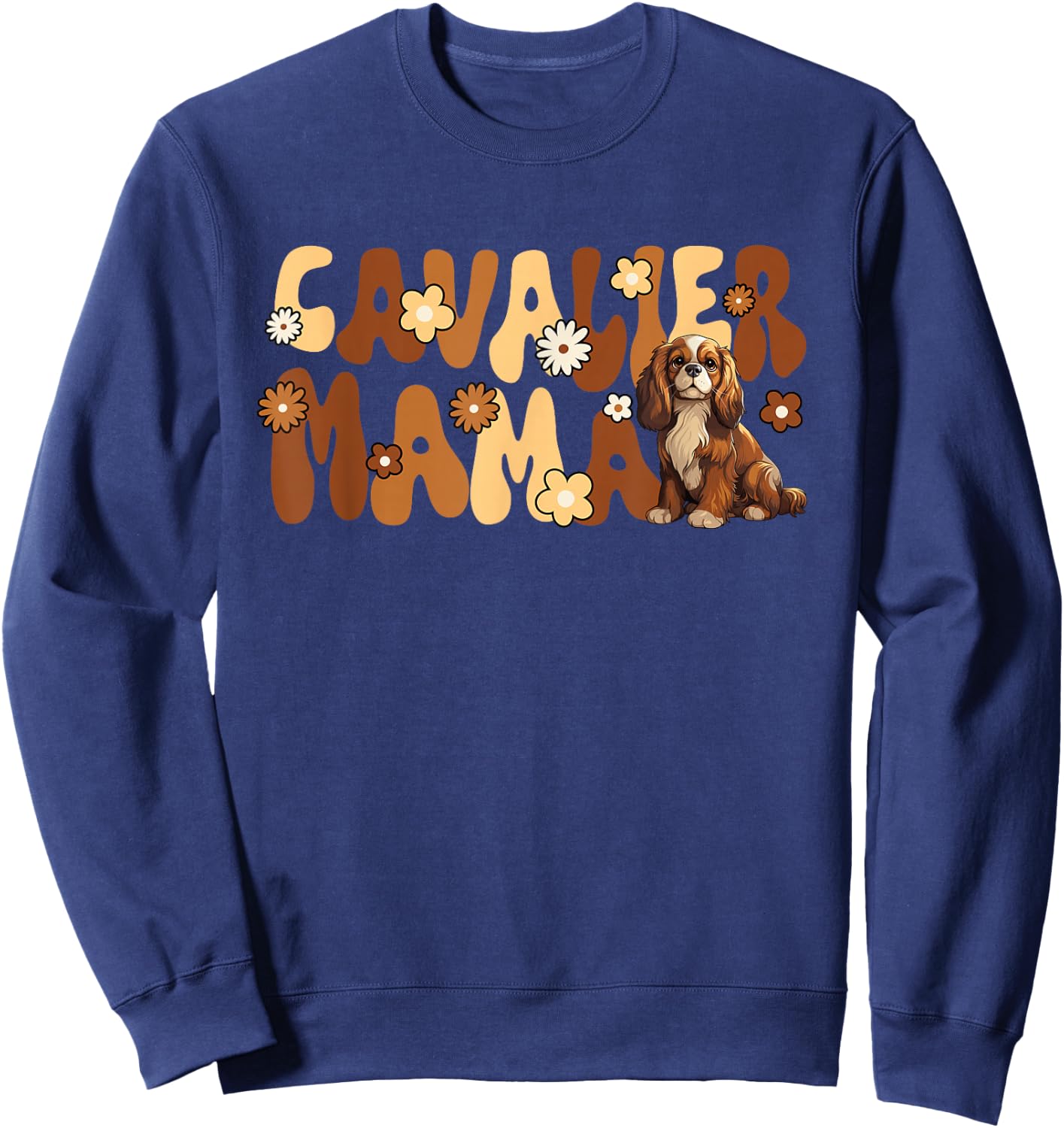 Cavalier King Charles Spaniel Groovy World's Best Cavalier Sweatshirt - Sweatshirt | Navy