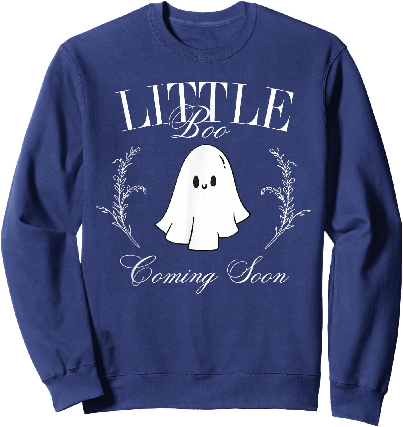 Retro Classic Little Boo Coming Soon Pregnancy Announcement Sweatshirt - Sweatshirt | Navy