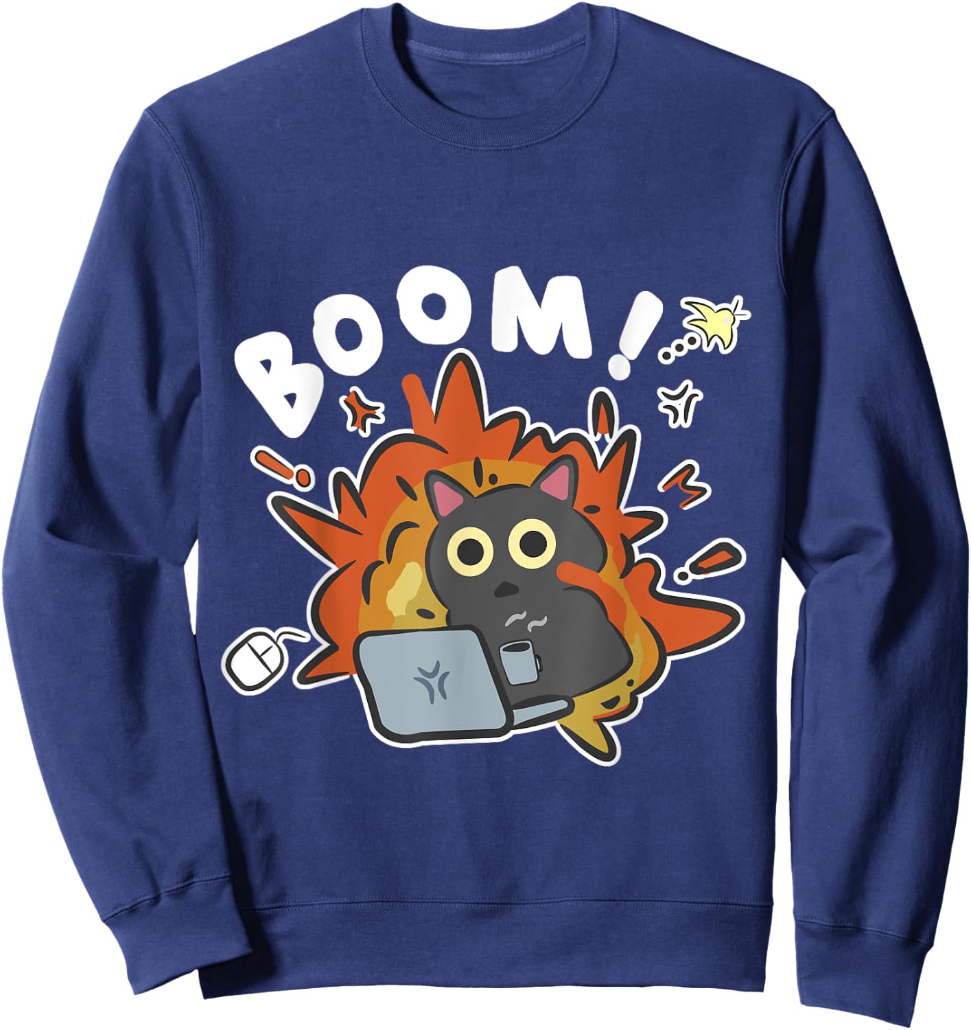 Nerd Geek Men's Women's Cat Cat Summer Fashion Anime Animals Sweatshirt - Sweatshirt | Navy