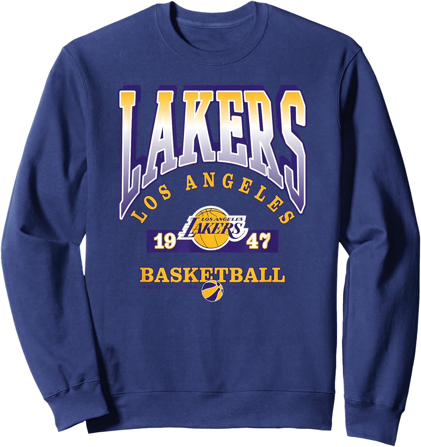 LOS ANGELES LAKERS Homecourt Advantage - Black, -Adults/Kids, Short Sleeve, , Polyester, NBA Team Logo, Small Sweatshirt - Sweatshirt | Navy