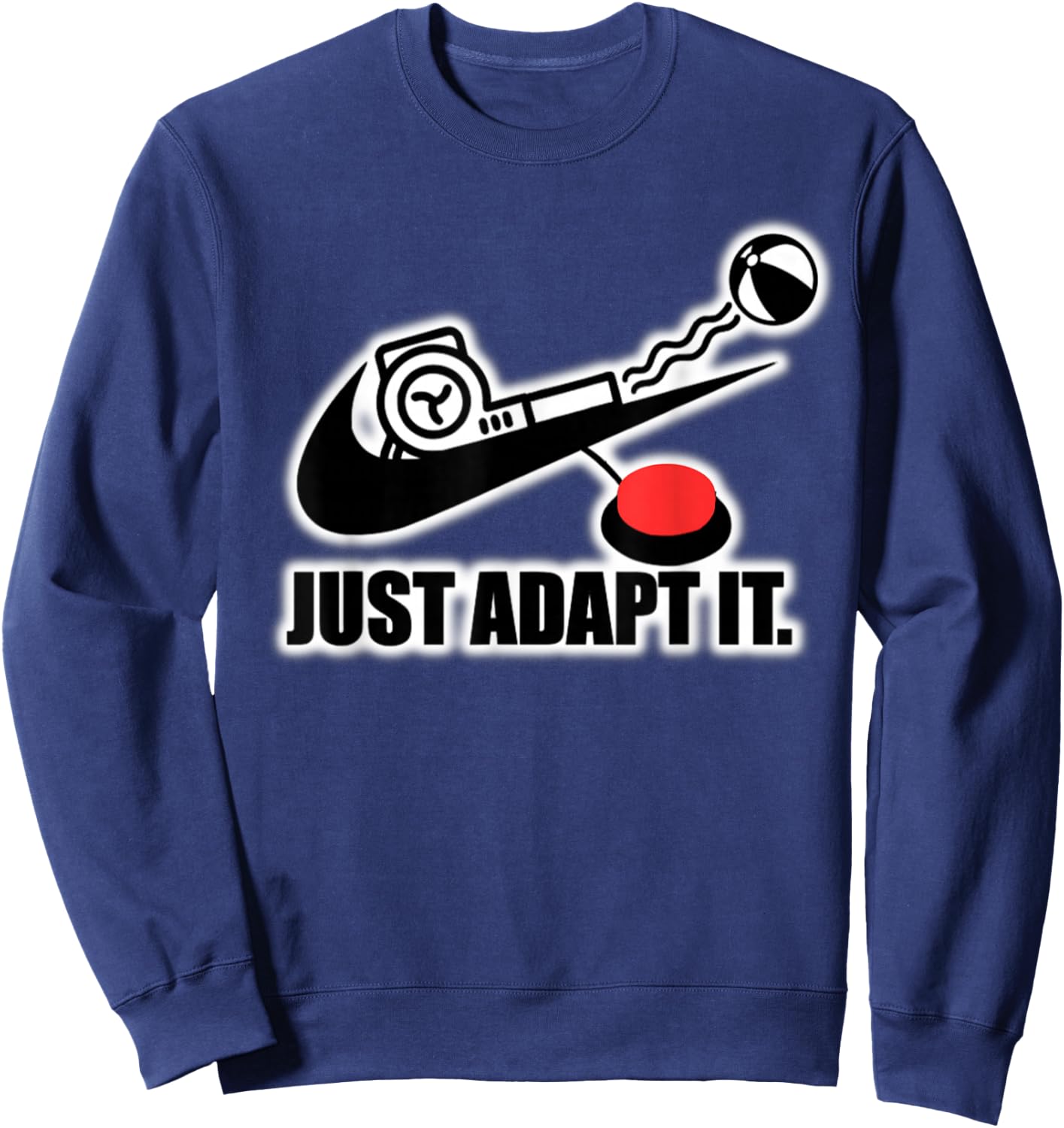 Just Adapt It Tick Design Sweatshirt - Sweatshirt | Navy