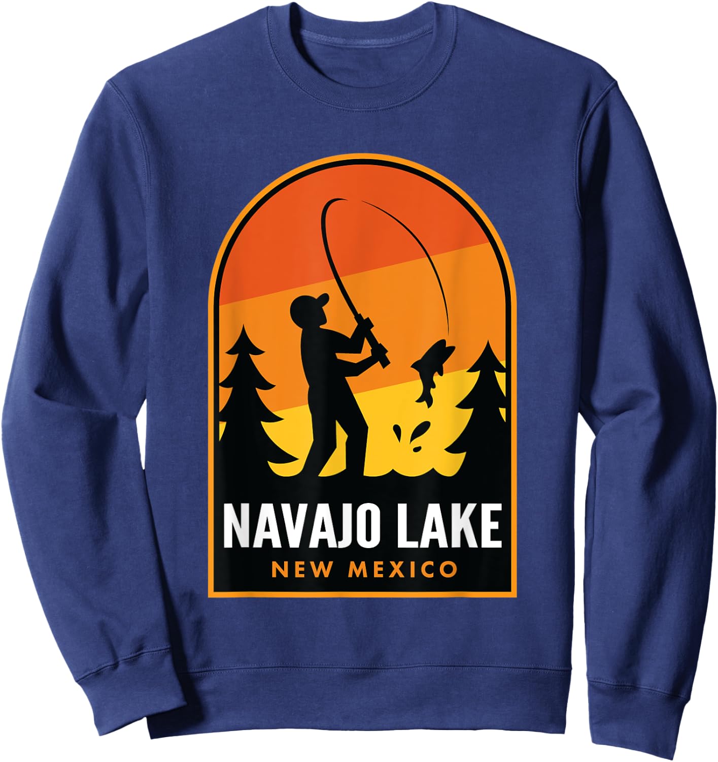 Navajo Lake New Mexico Fishing Sweatshirt - Sweatshirt | Navy