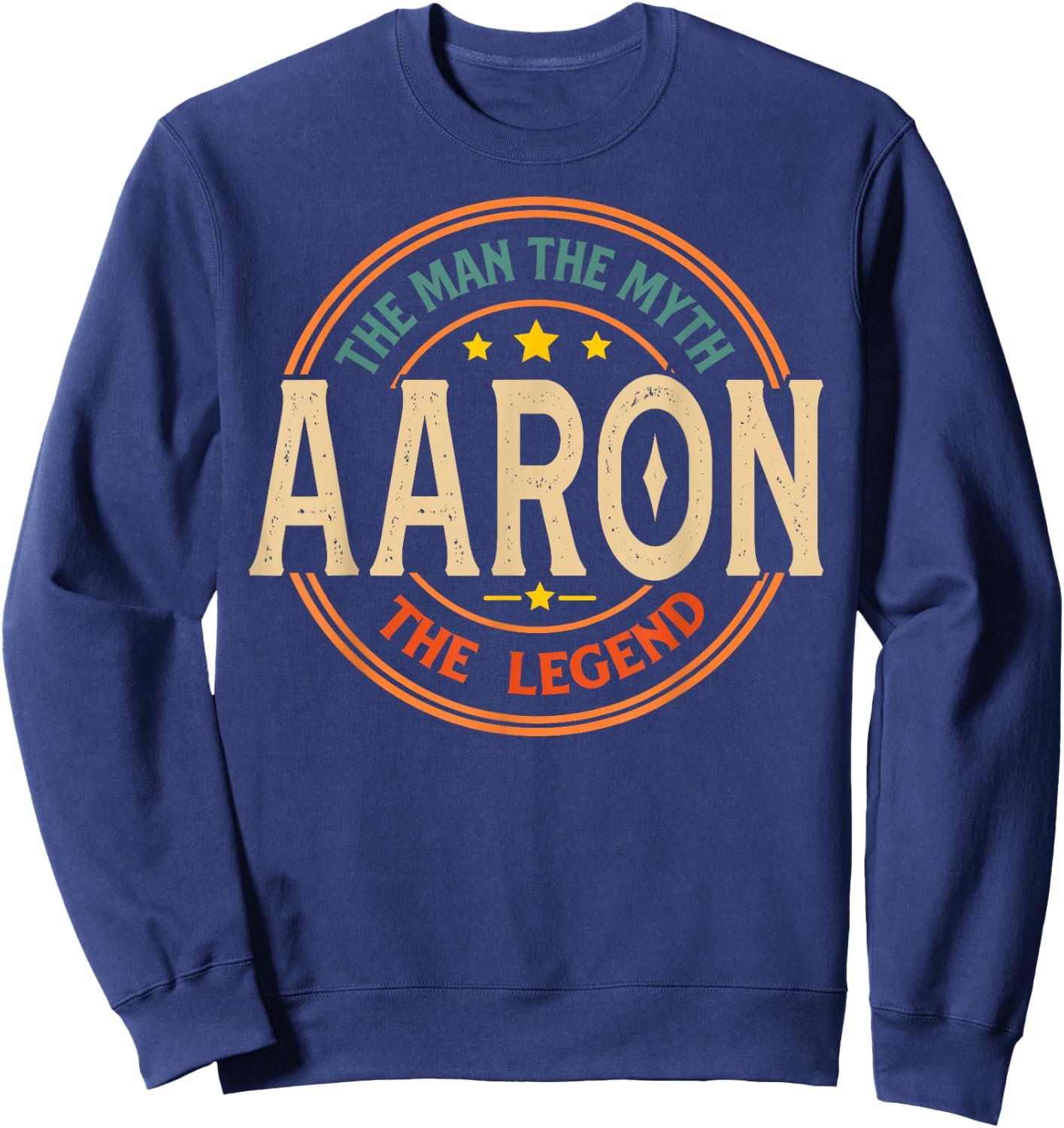AARON The Man The Myth The Legend Vintage Personalized Sweatshirt - Sweatshirt | Navy