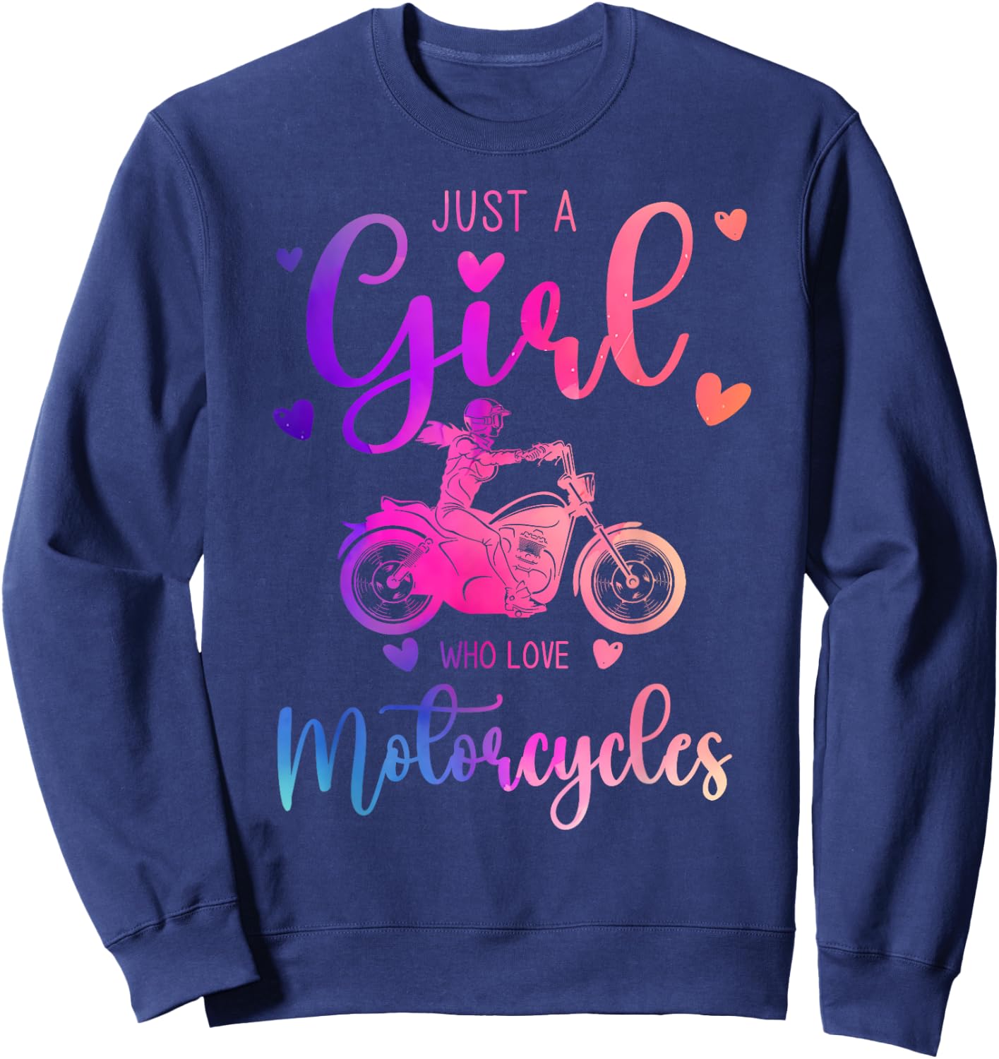 Just a Girl Who Loves Motorcycles Dress and Kids Sweatshirt - Sweatshirt | Navy