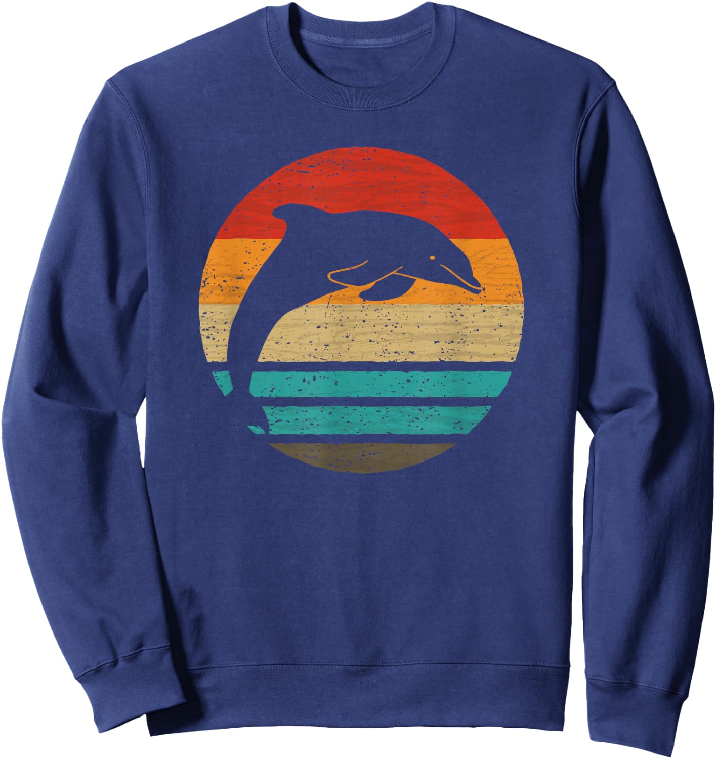 Dolphin Retro Style Vintage Sweatshirt - Sweatshirt | Navy