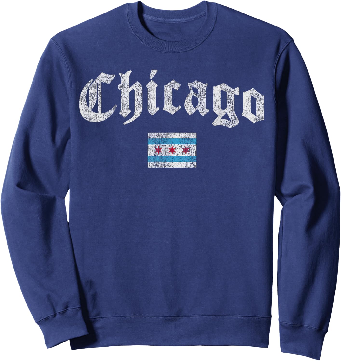 Retro Chicago Flag Souvenir Women Kids Men Sweatshirt - Sweatshirt | Navy