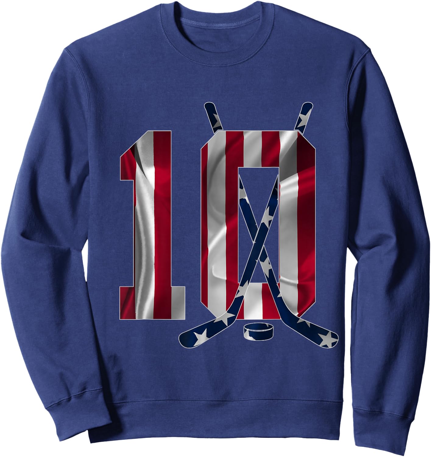 Number 10 Years Ice Hockey 10th Birthday Sweatshirt - Sweatshirt | Navy