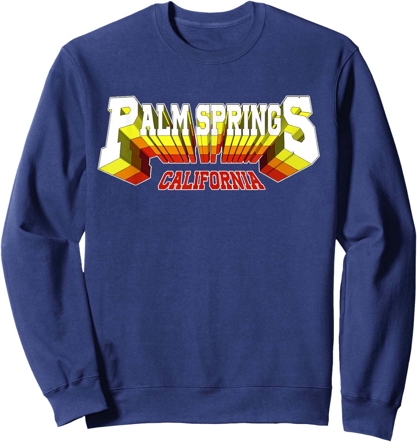 Retro Palm Springs City CA California Sweatshirt - Sweatshirt | Navy