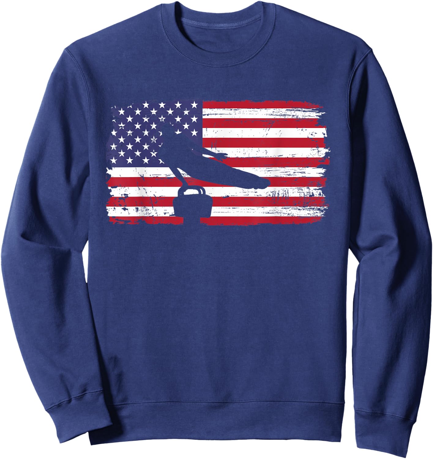 Gymnastics Pommel Horse Guy USA American Flag Sports Team Sweatshirt - Sweatshirt | Navy
