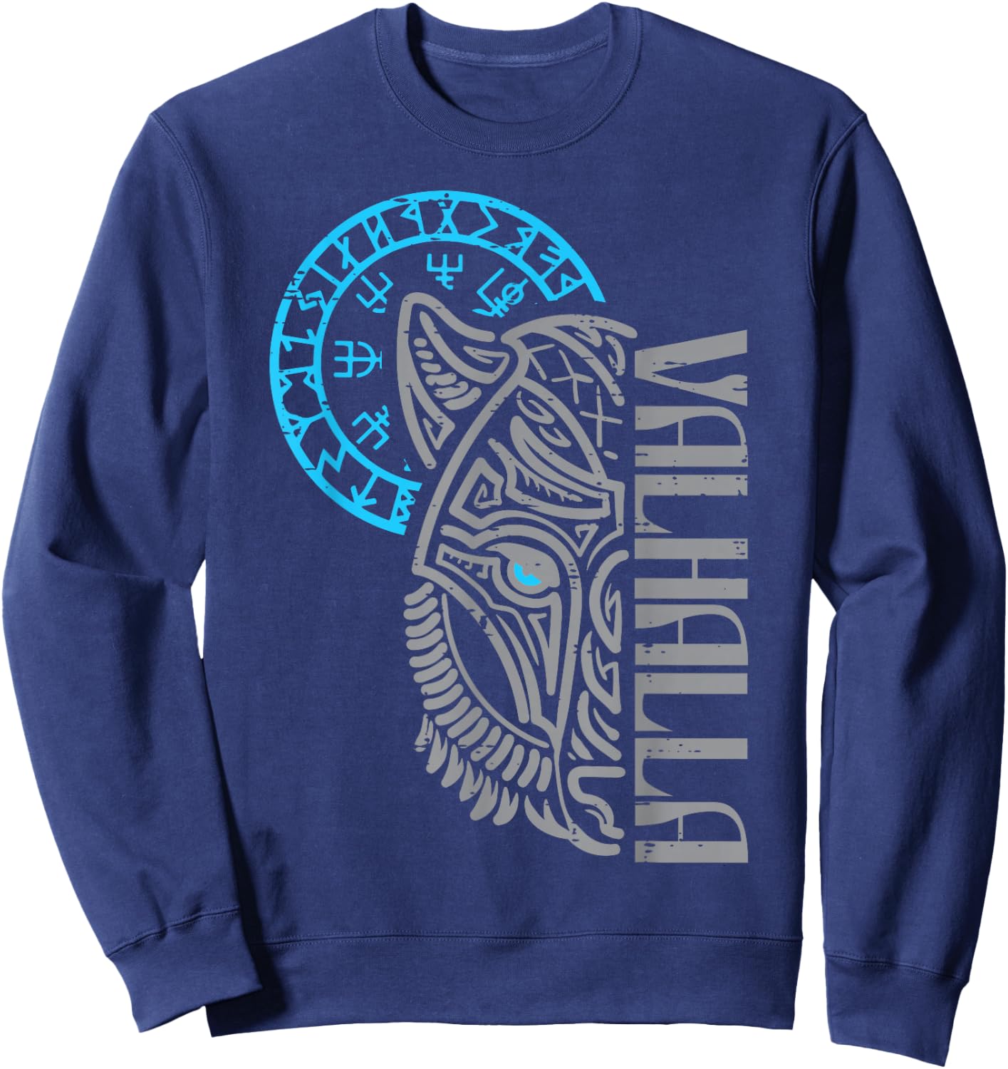 Viking Valhalla Wolf Mask Norse Mythology Men Women Kids Sweatshirt - Sweatshirt | Navy