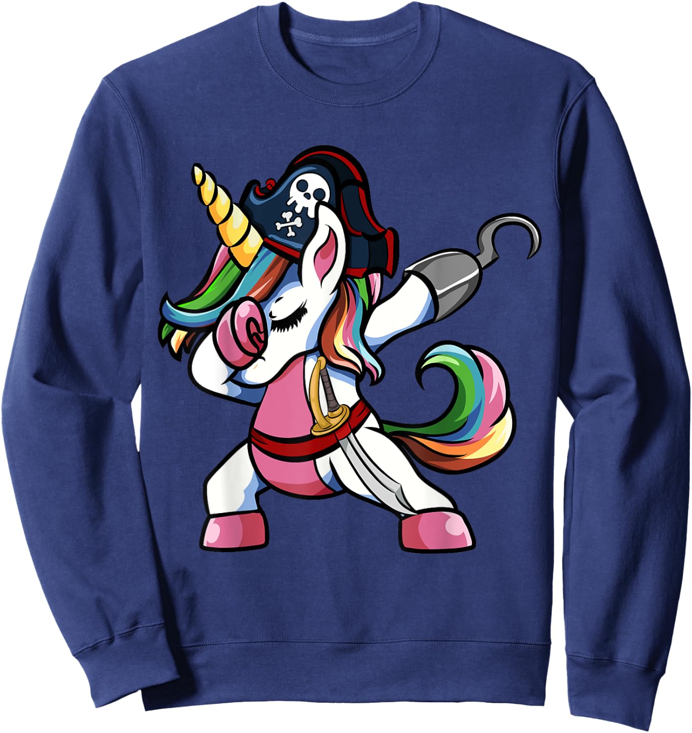 Cute Pirate Unicorn Halloween Clothes Sweatshirt - Sweatshirt | Navy