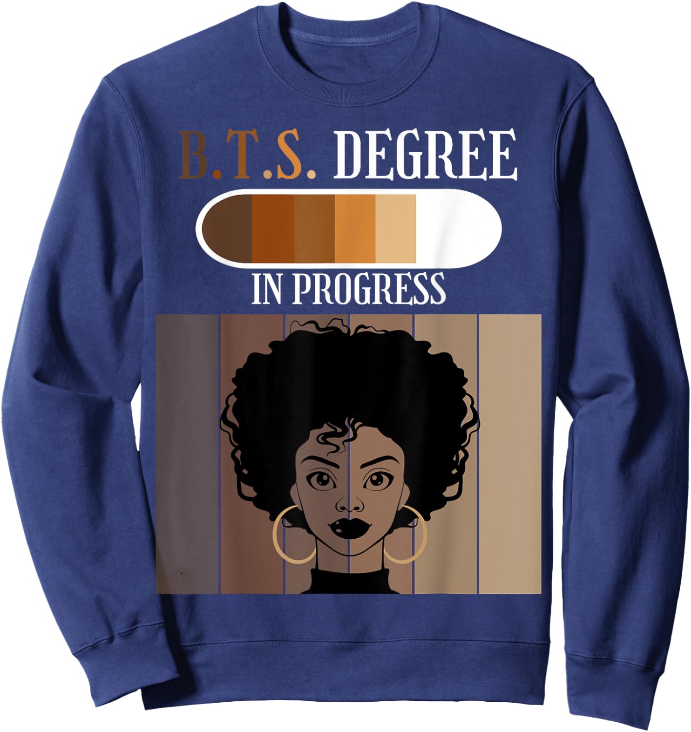 Bachelor of Tourist Studies BTS Degree In Progress Afro Sweatshirt - Sweatshirt | Navy