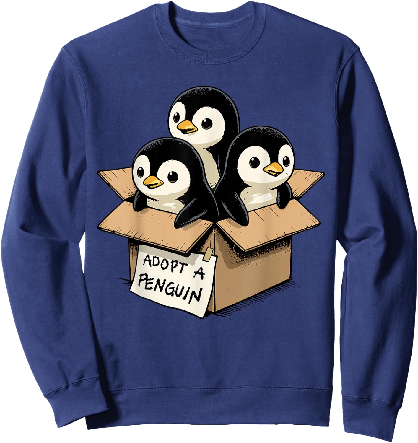 Adopt a Penguin Shirt Cute Little Animal Penguin Lover Sweatshirt - Sweatshirt | Navy