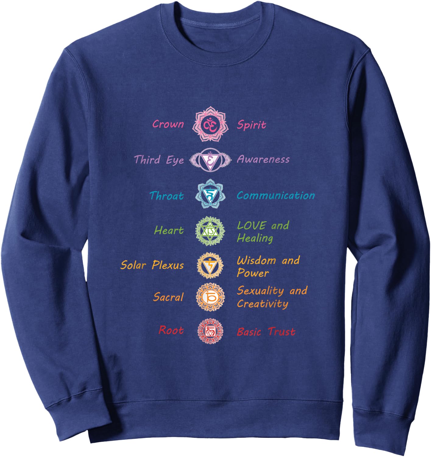 Energy Spirits Soul Chakra Spiritual Health Healing Sweatshirt - Sweatshirt | Navy