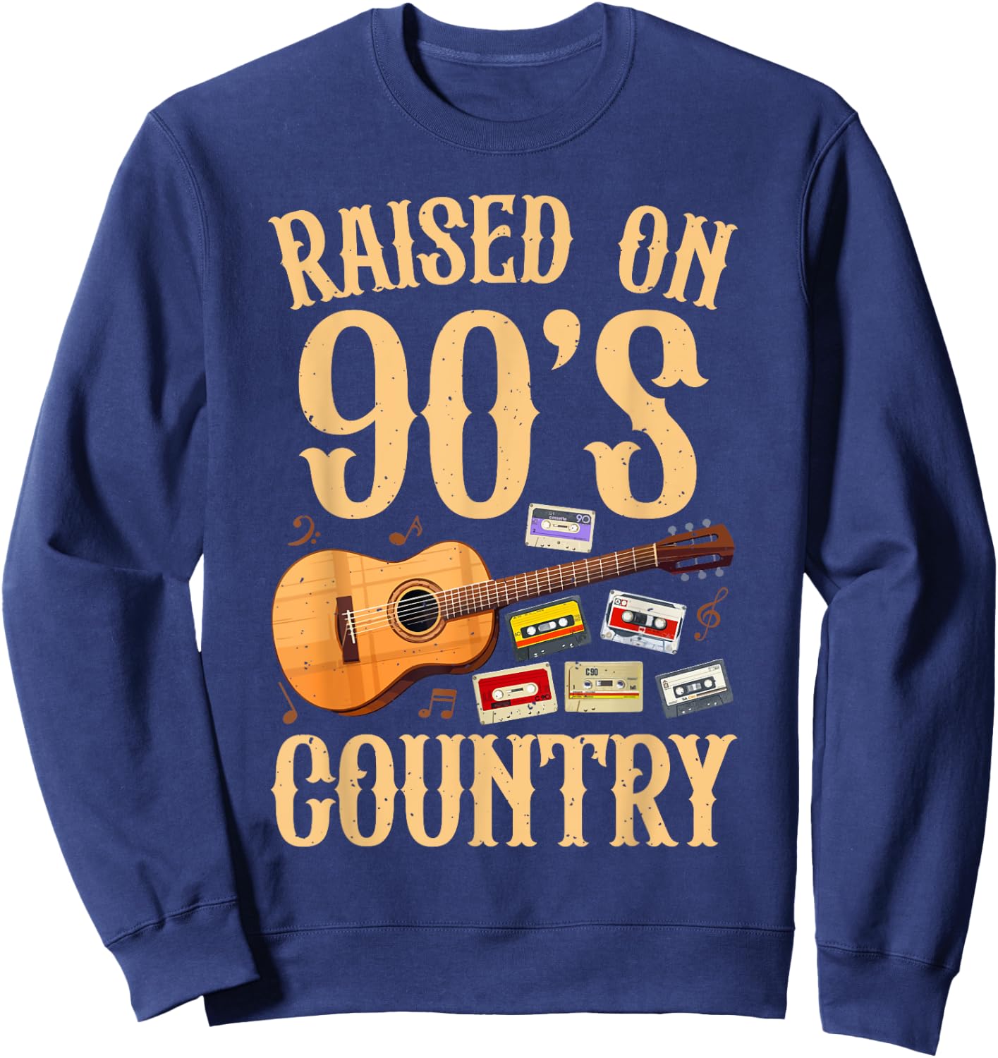Country Music Art Women Classic 90s Country Concert Sweatshirt - Sweatshirt | Navy