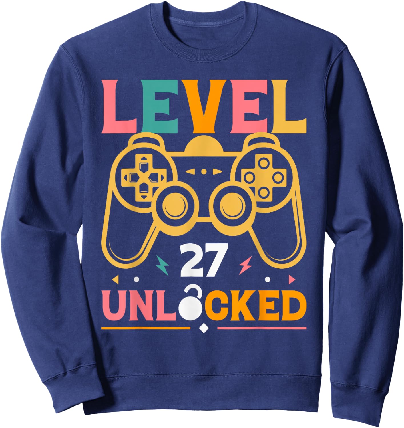 Level 27 Unlocked - 27th Birthday Gamer Sweatshirt - Sweatshirt | Navy