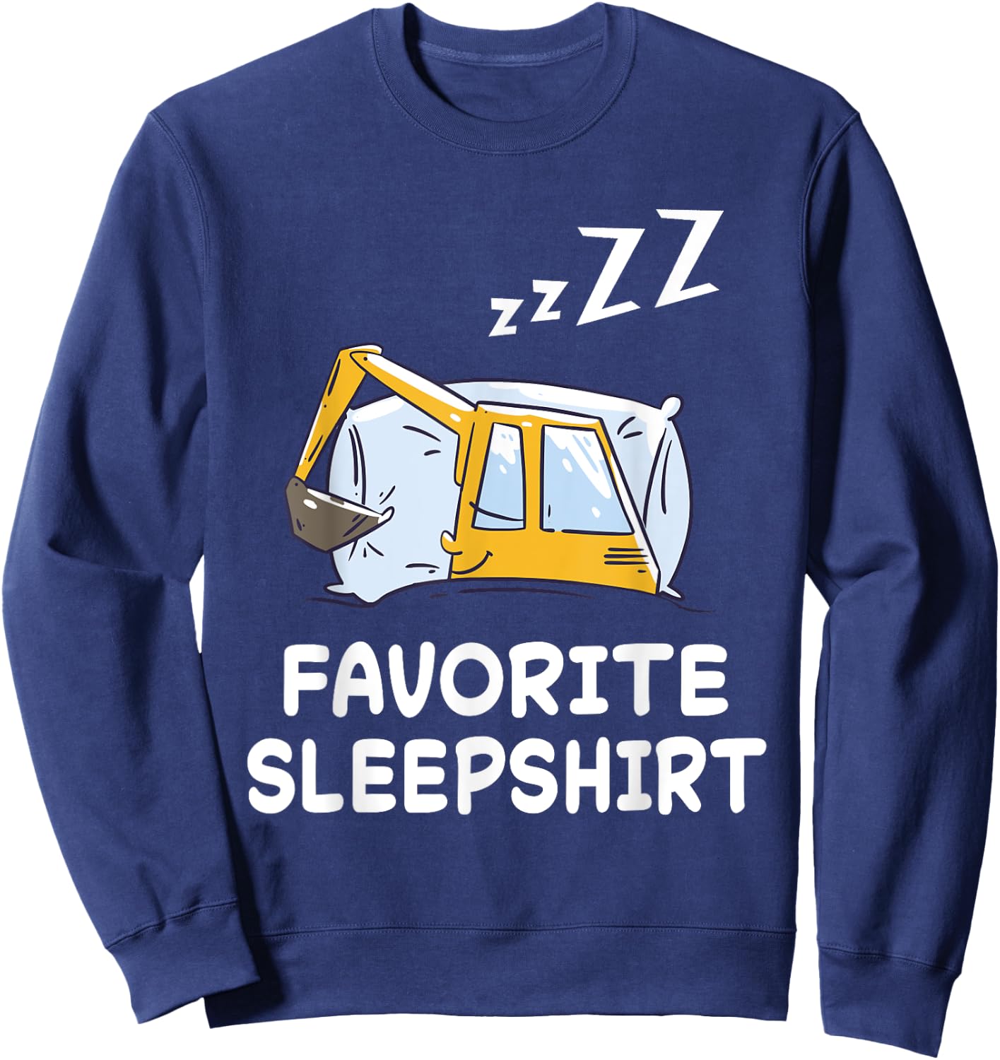 Dredger Digger Excavator Nap Sleeping Sleep Pajama Nightgown Sweatshirt - Sweatshirt | Navy