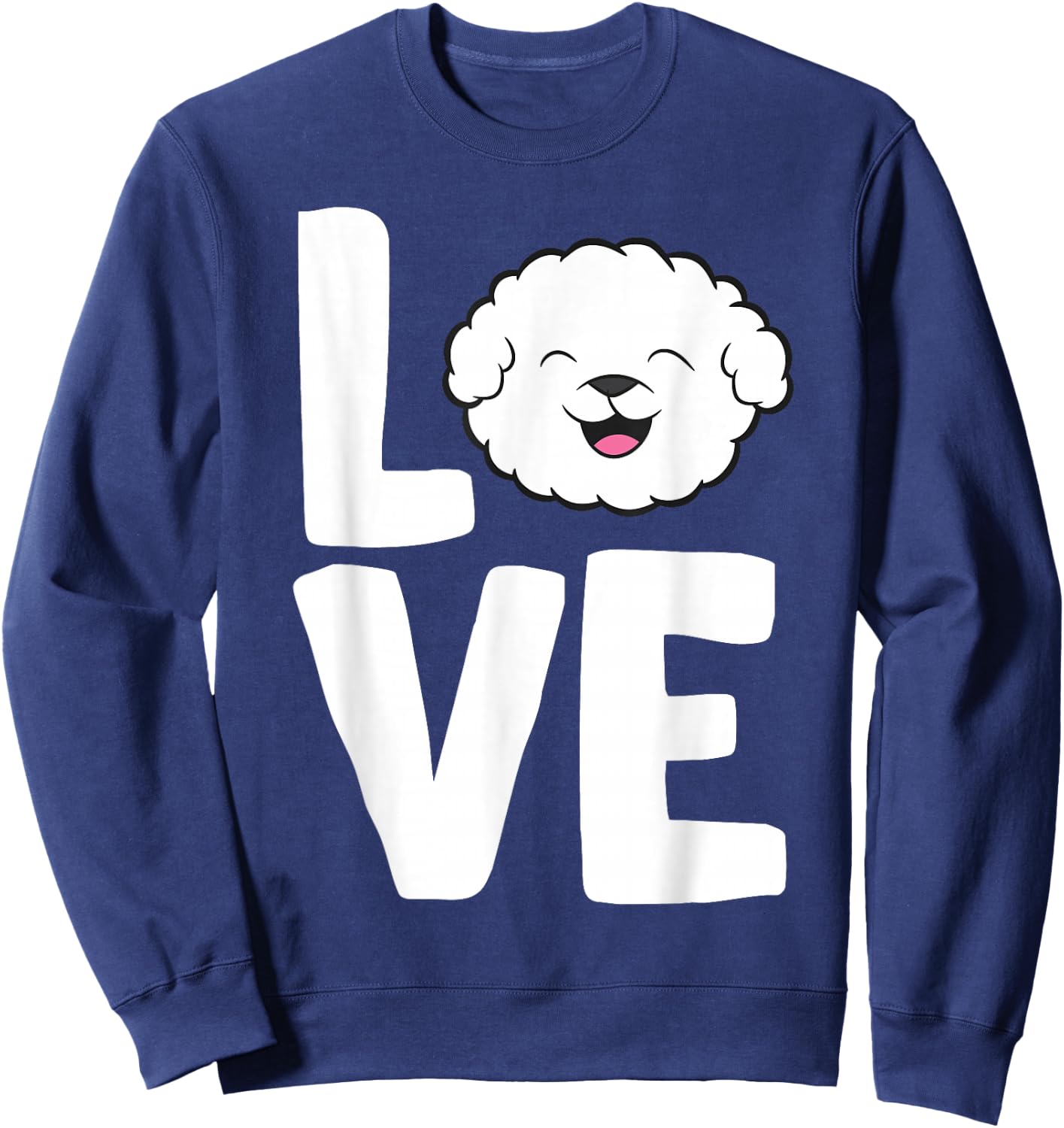 I Love Bichon Frise Dogs Sweatshirt - Sweatshirt | Navy
