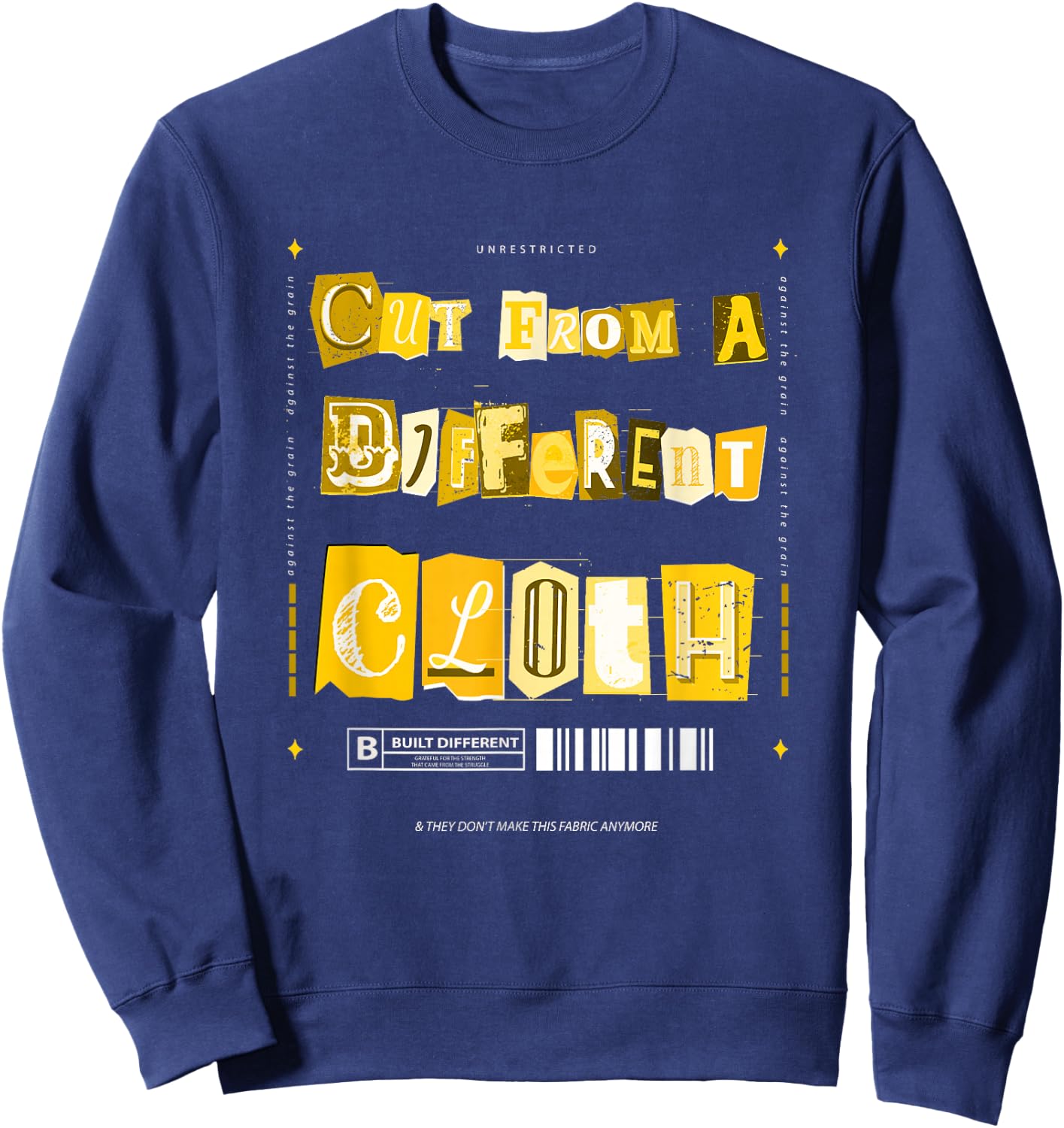 University Varsity-Gold Cut From A Different Cloth Yellow Sweatshirt - Sweatshirt | Navy