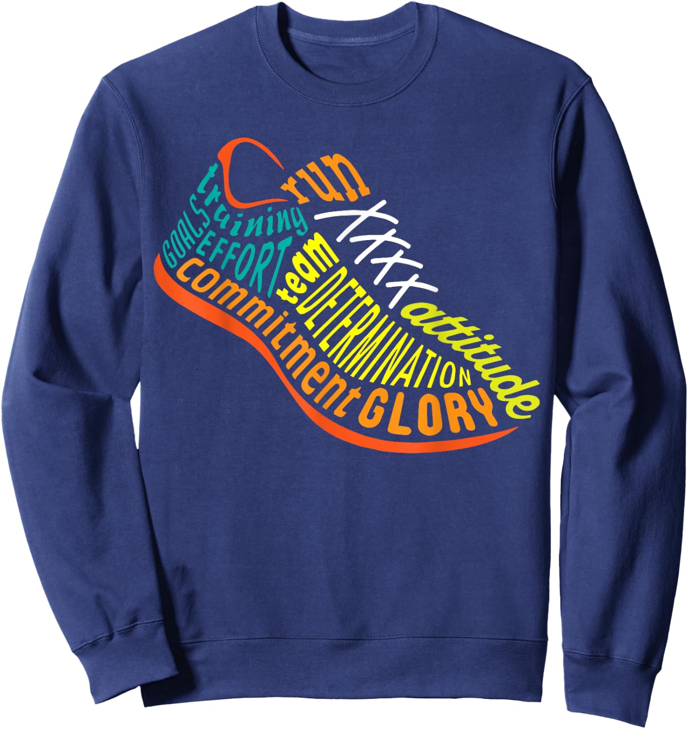 .-Runners-. Long Distance Runner XC Running Cross Country Training , Small, Black Sweatshirt - Sweatshirt | Navy