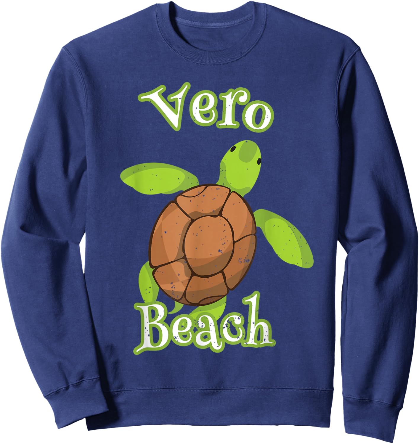Vero Beach Florida Wildlife Cute Loggerhead Turtle Vacation Sweatshirt - Sweatshirt | Navy