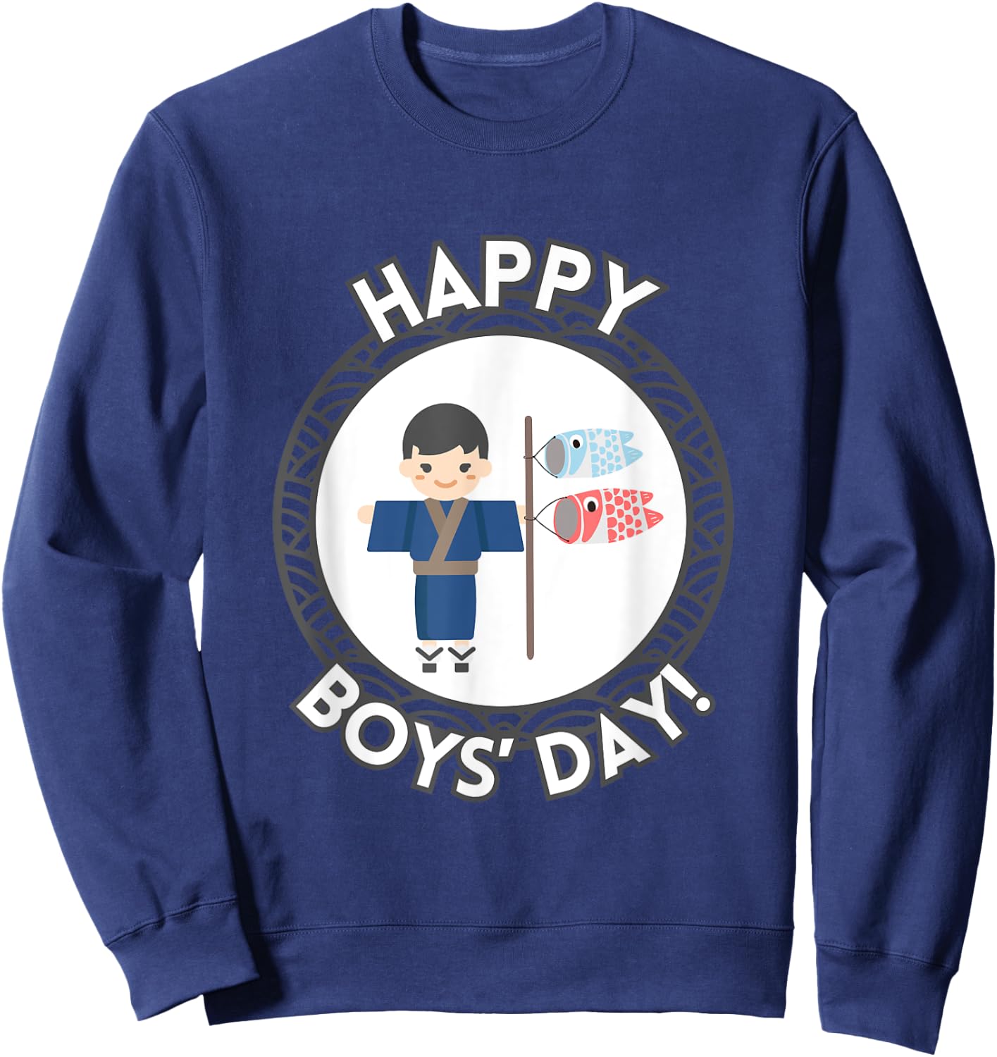 Happy Boys' Day Hawaii Koinburi Japanese Celebration May 5 Sweatshirt - Sweatshirt | Navy