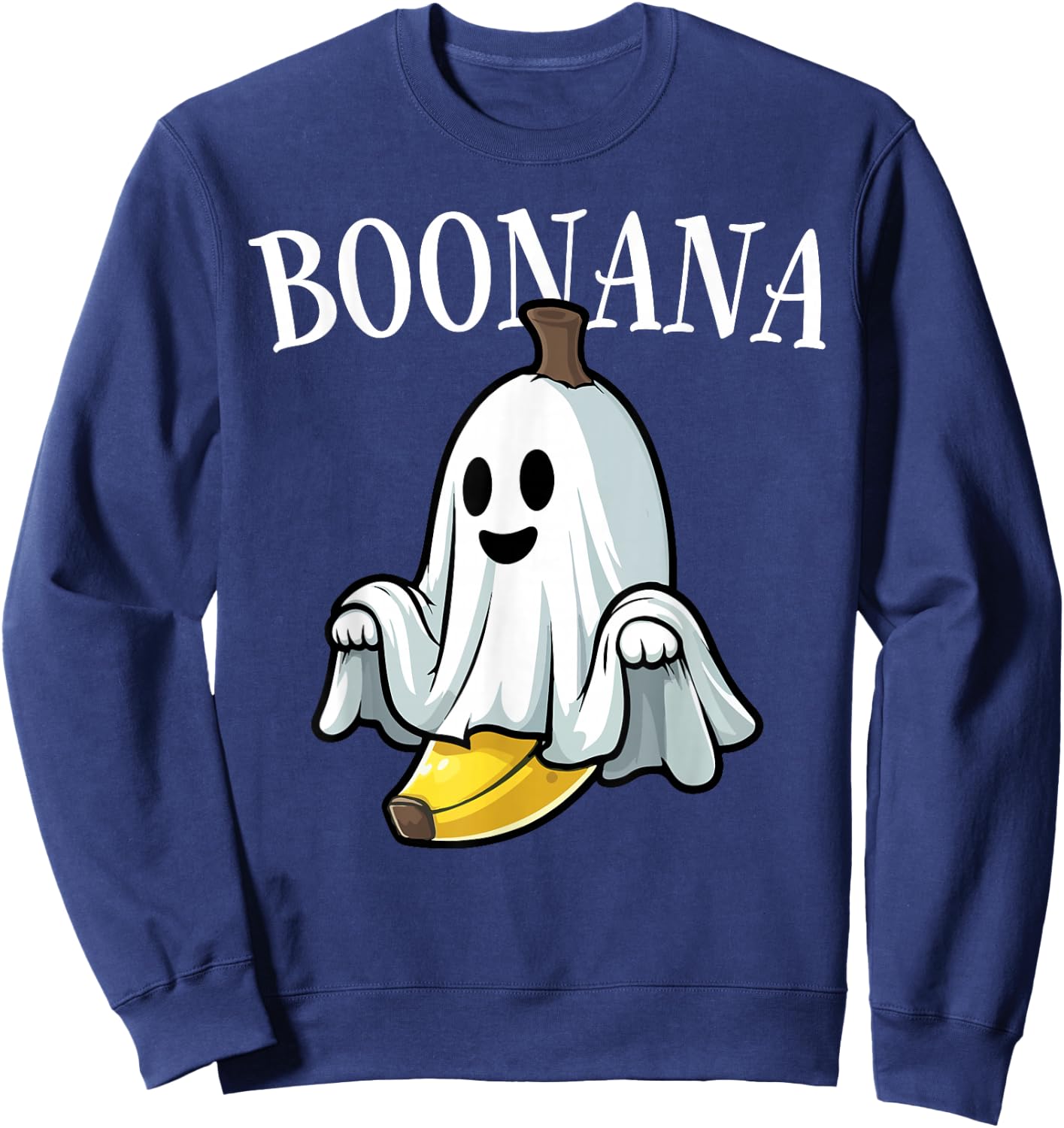 Cute Ghost Banana Costume Boonana Halloween Boys Girls Kids Sweatshirt - Sweatshirt | Navy