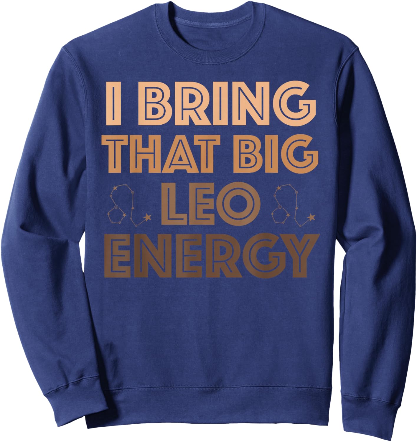 Leo Queen Vibes Melanated Women Big Leo Energy Melanin Afro Sweatshirt - Sweatshirt | Navy