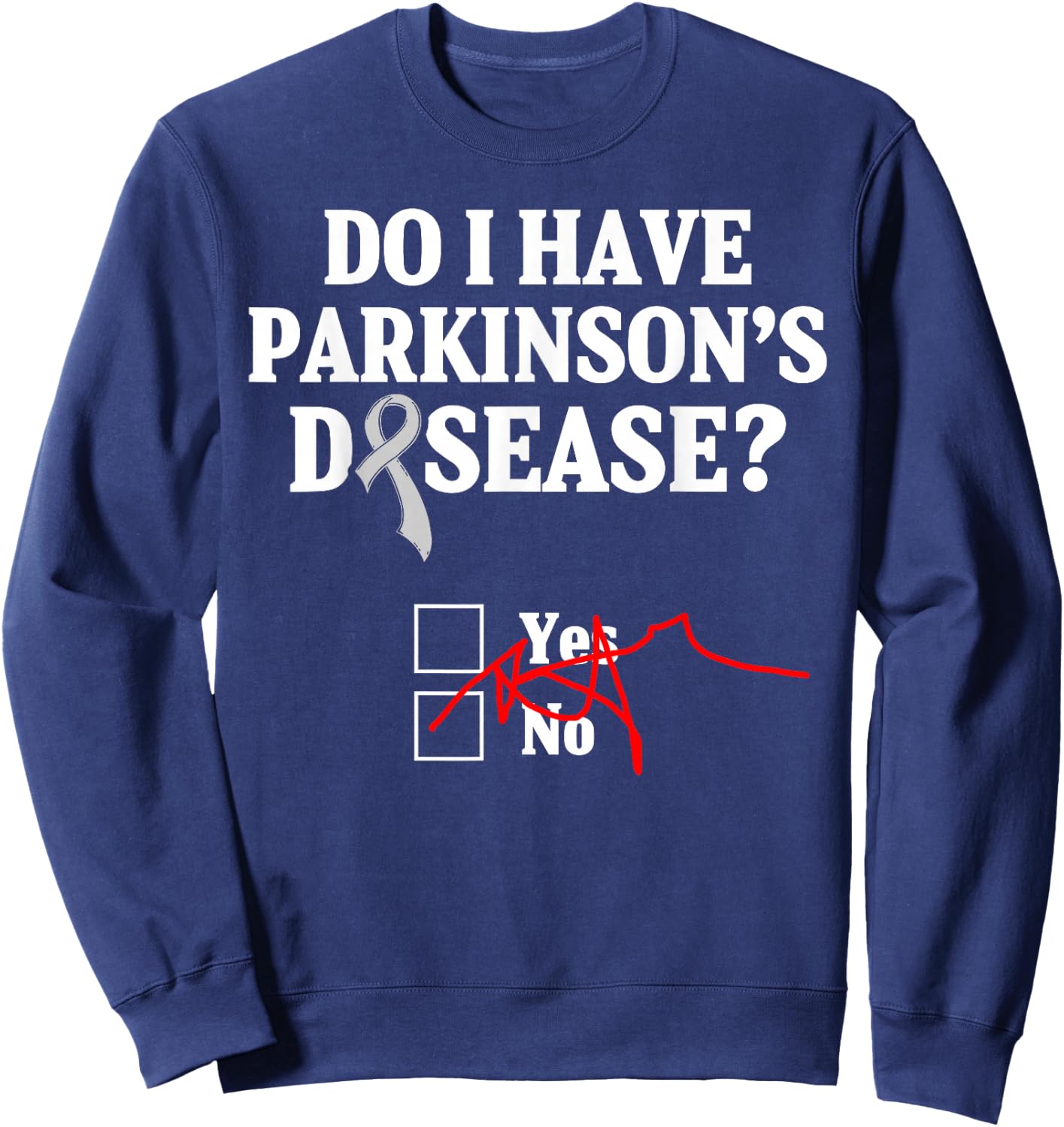 Parkinsons Disease Awareness Yes No Warrior Survivor Sweatshirt - Sweatshirt | Navy