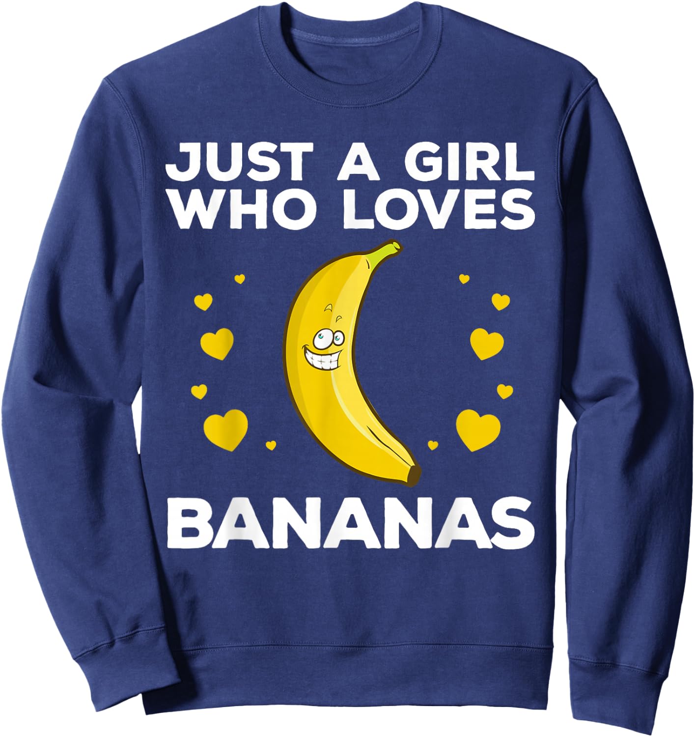 Funny Banana Design Women Girls Kids Banana Fruit Lovers Sweatshirt - Sweatshirt | Navy