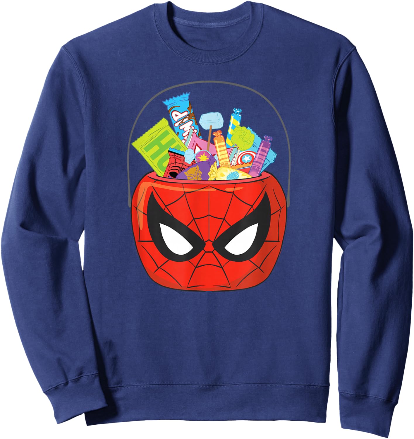 Marvel Spider-Man Halloween Trick or Treat Candy Bucket Sweatshirt - Sweatshirt | Navy